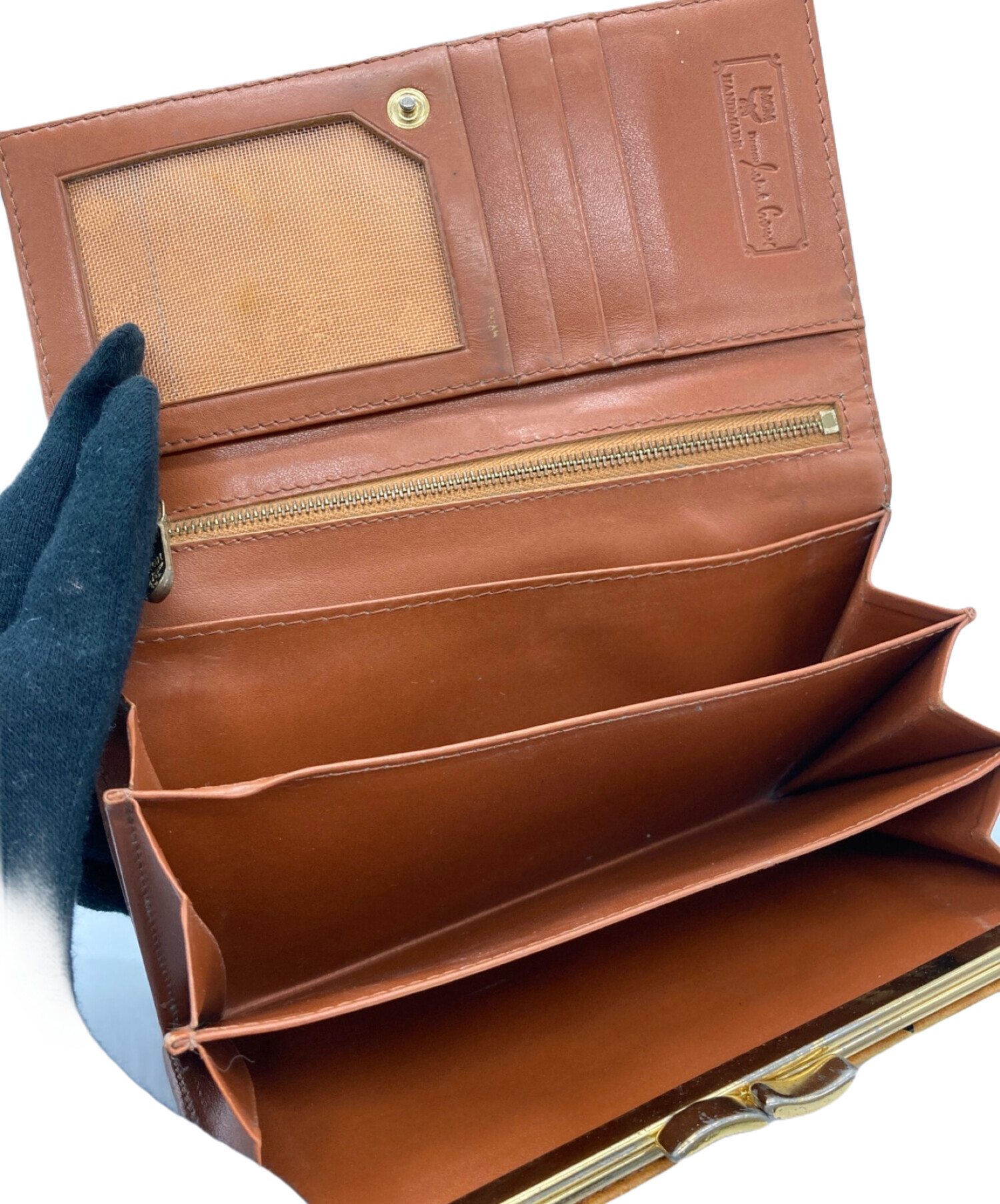 MCM エムシーエム 二つ折り財布 レザー ブラウン MCM ブラウンレザー