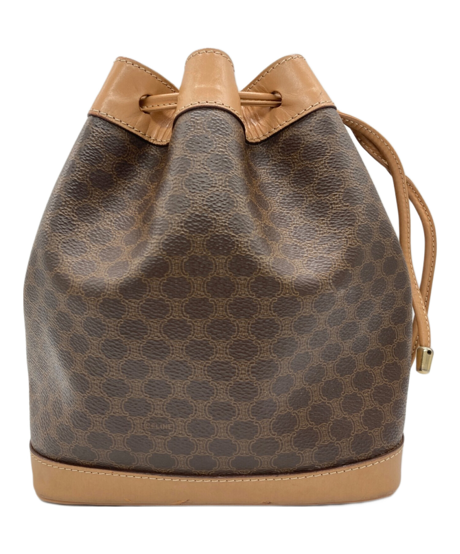 中古・古着通販】CELINE (セリーヌ) マカダム 巾着ショルダーバッグ 