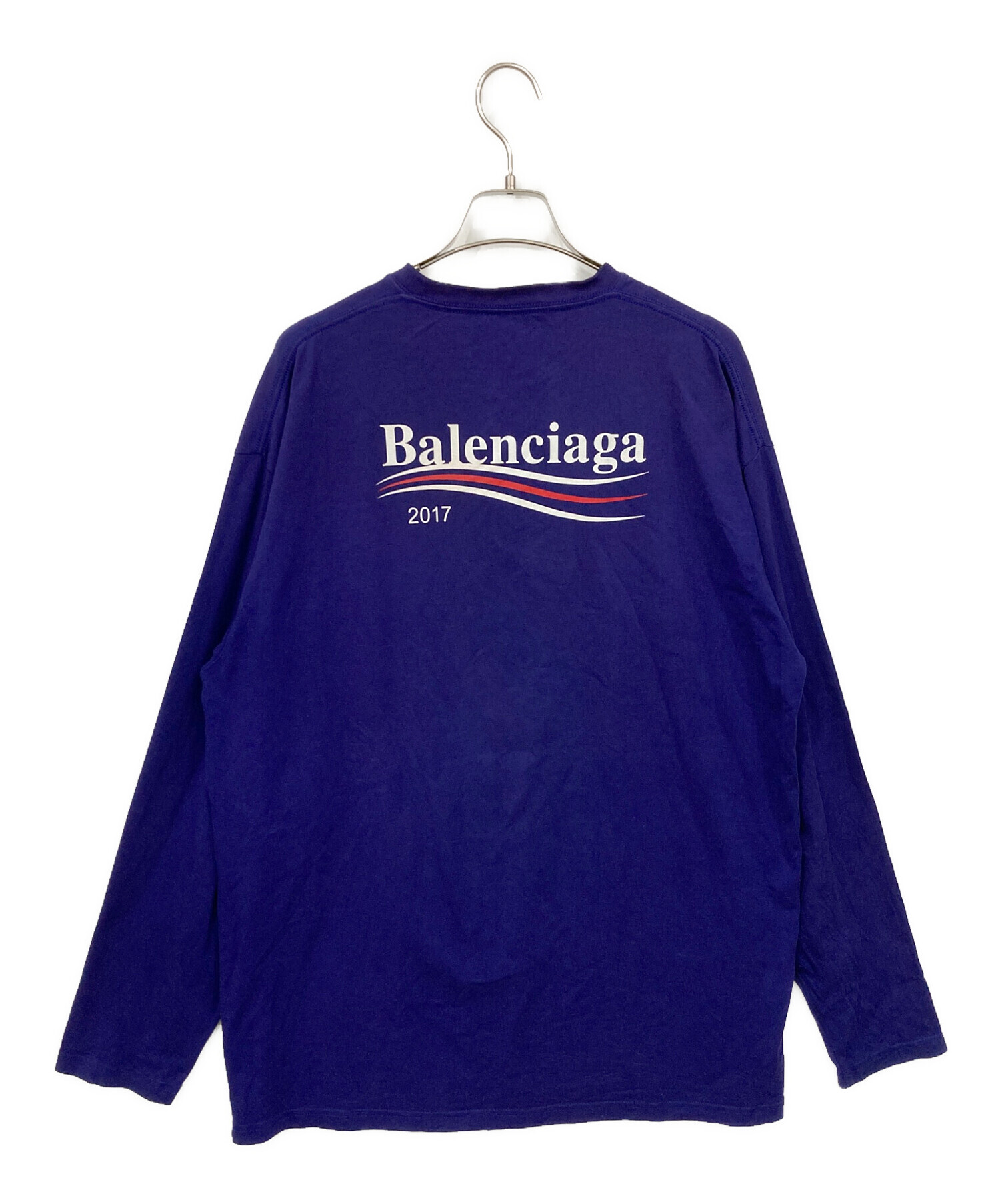 中古・古着通販】BALENCIAGA (バレンシアガ) ロゴカットソー ブルー 