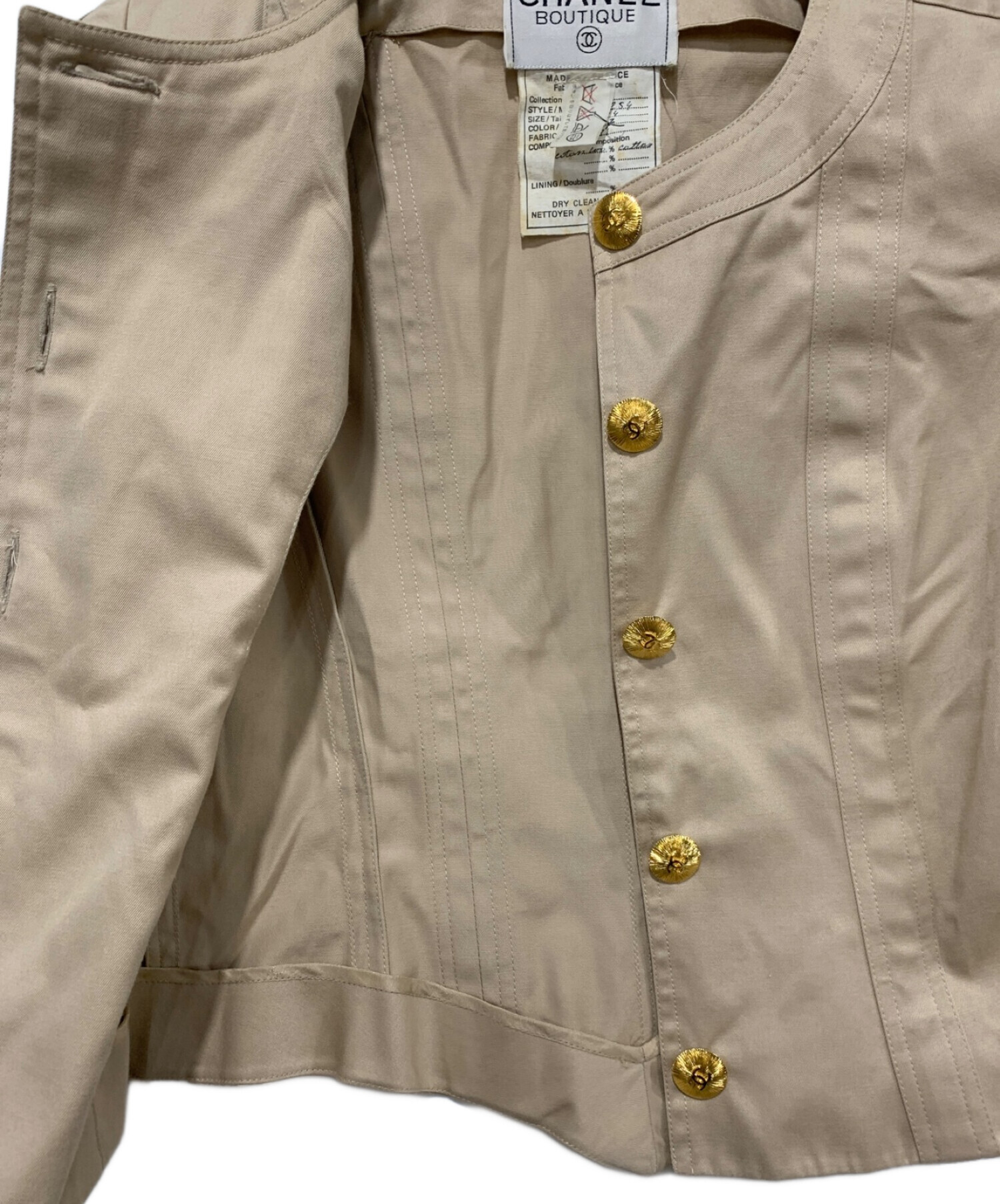 中古・古着通販】CHANEL (シャネル) セットアップスーツ ベージュ  