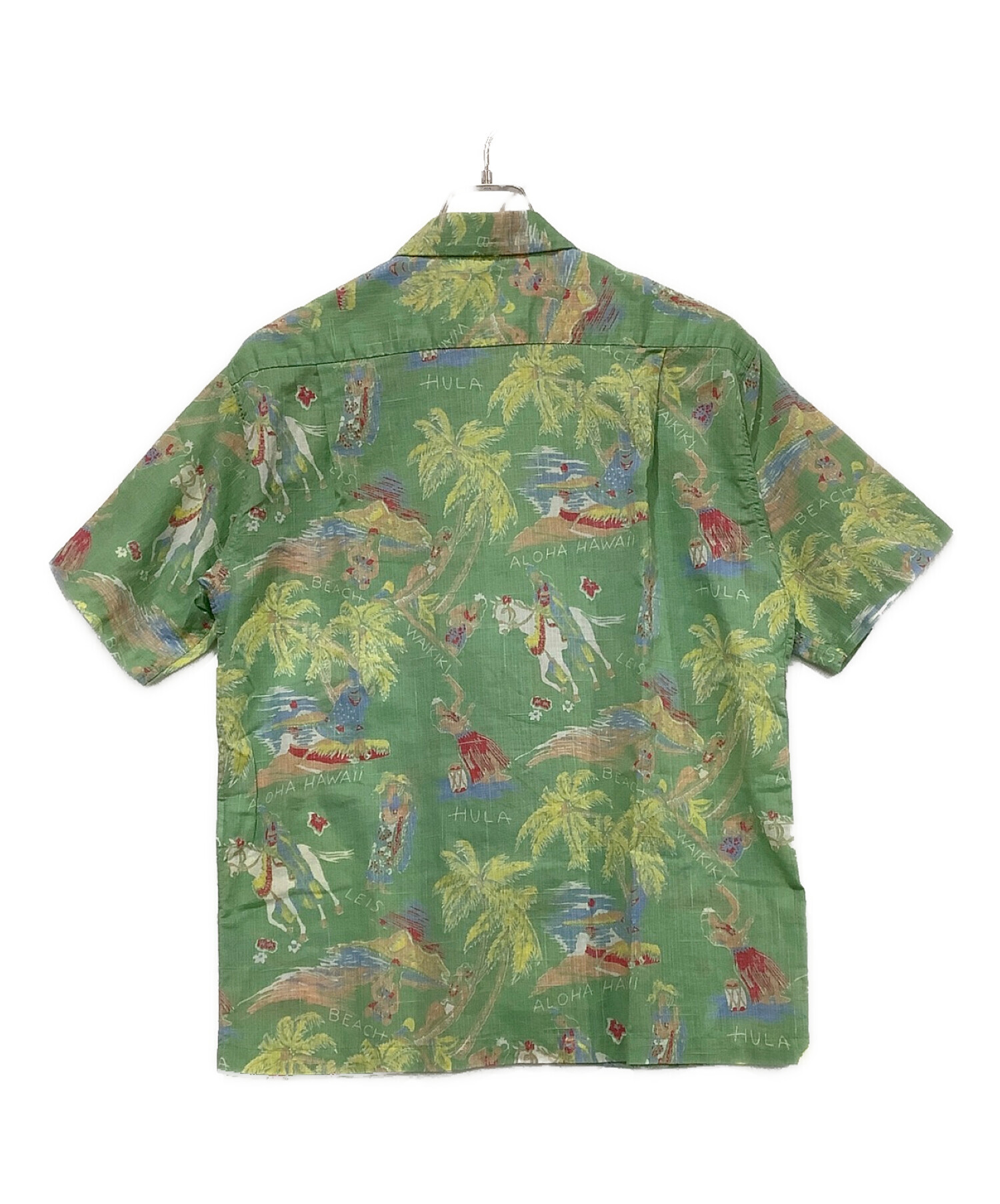 SUN SURF アロハシャツ SH38377 味わい深かっ M GREEN 売買された 