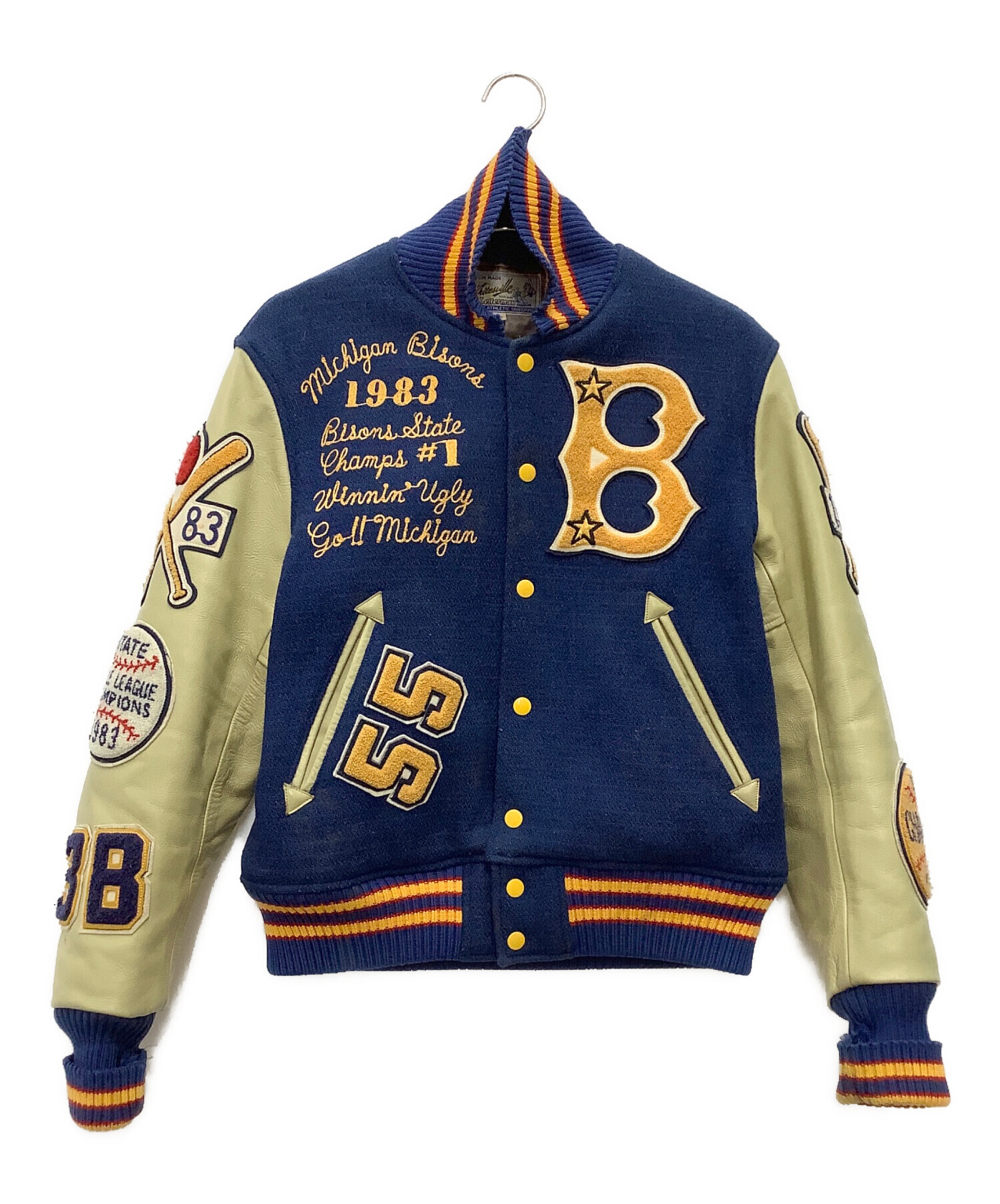 Whitesville スタジャン 38 ネイビー/ベージュ Whitesville スタジャン 38 ネイビー/ベージュ