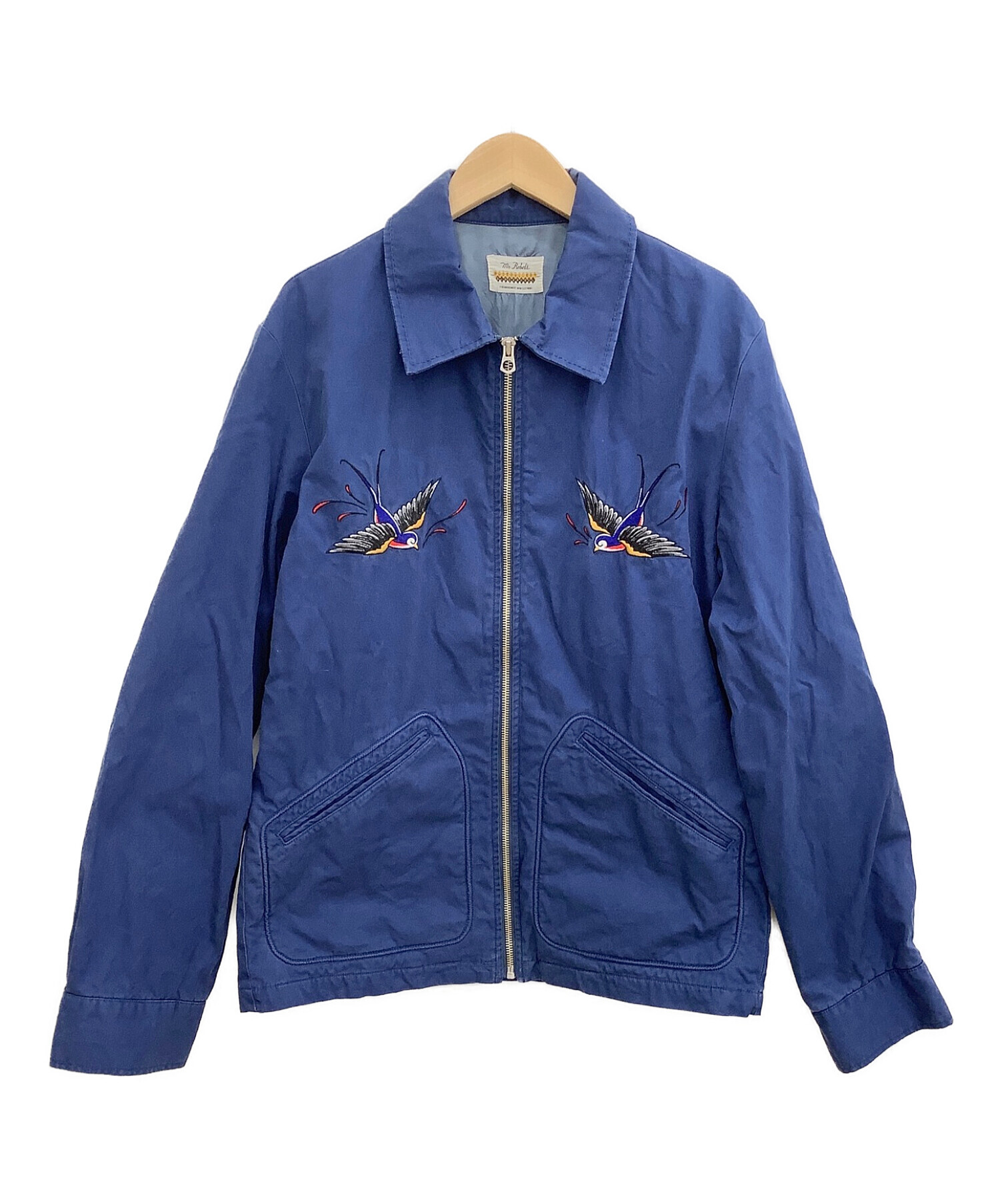 RUDE GALLERY BLACK REBEL (ルードギャラリー ブラックレーベル) スワロー刺繍スイングトップ ネイビー サイズ:Lサイズ