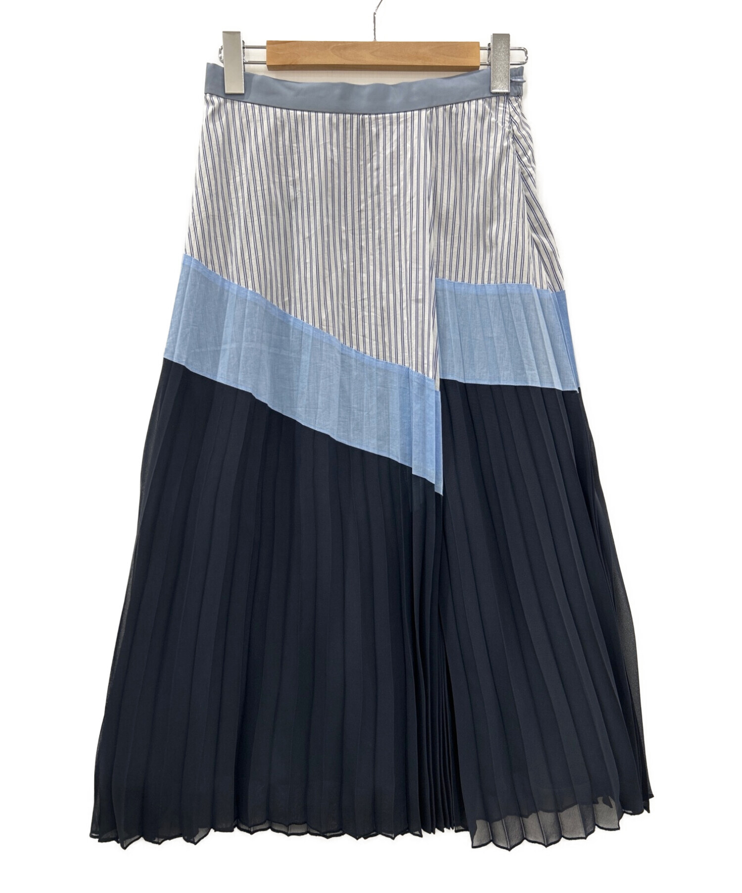 ELENDEEK (エレンディーク) プリーツスカート ネイビー×ブルー サイズ:2