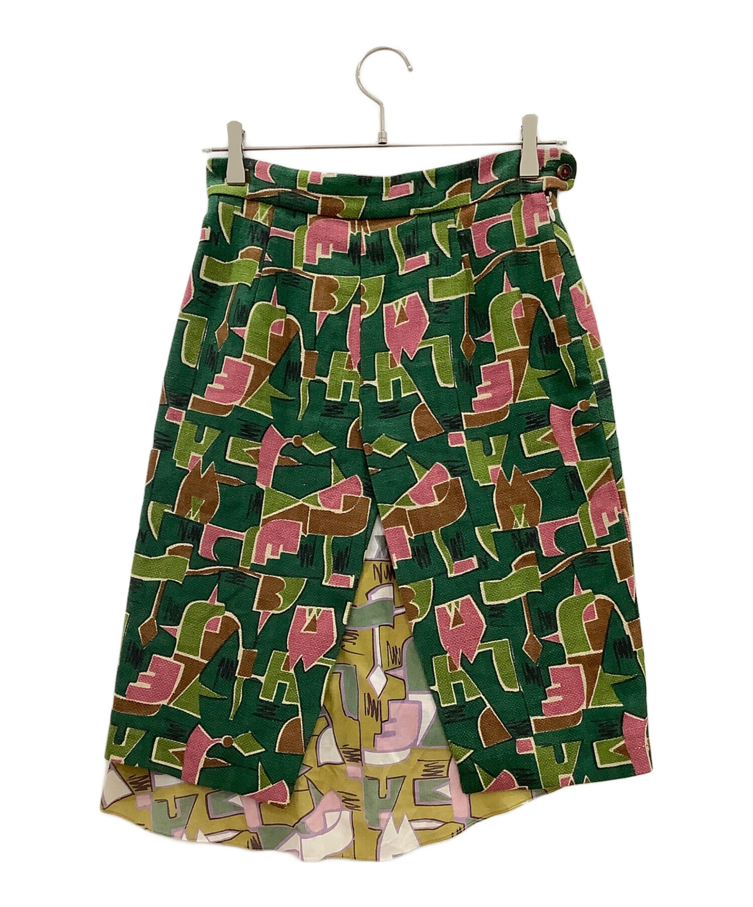 中古・古着通販】MARNI (マルニ) 膝丈スリットスカート グリーン 