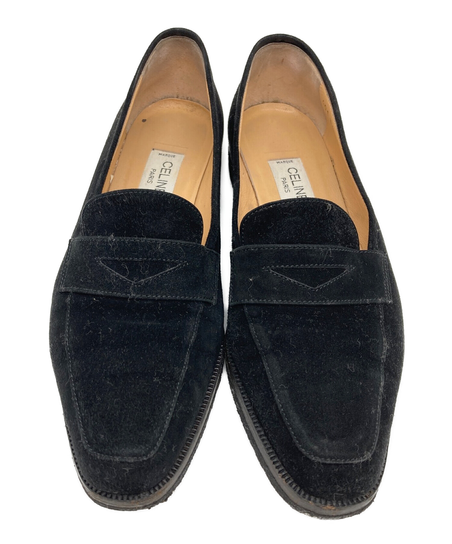 中古・古着通販】CELINE (セリーヌ) スウェードローファー ブラック 