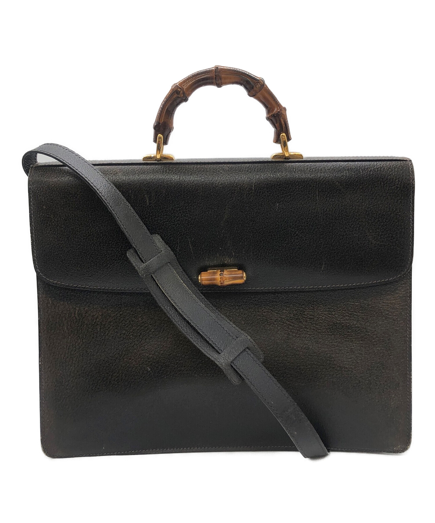 中古・古着通販】GUCCI (グッチ) 2WAYブリーフケース バンブー  
