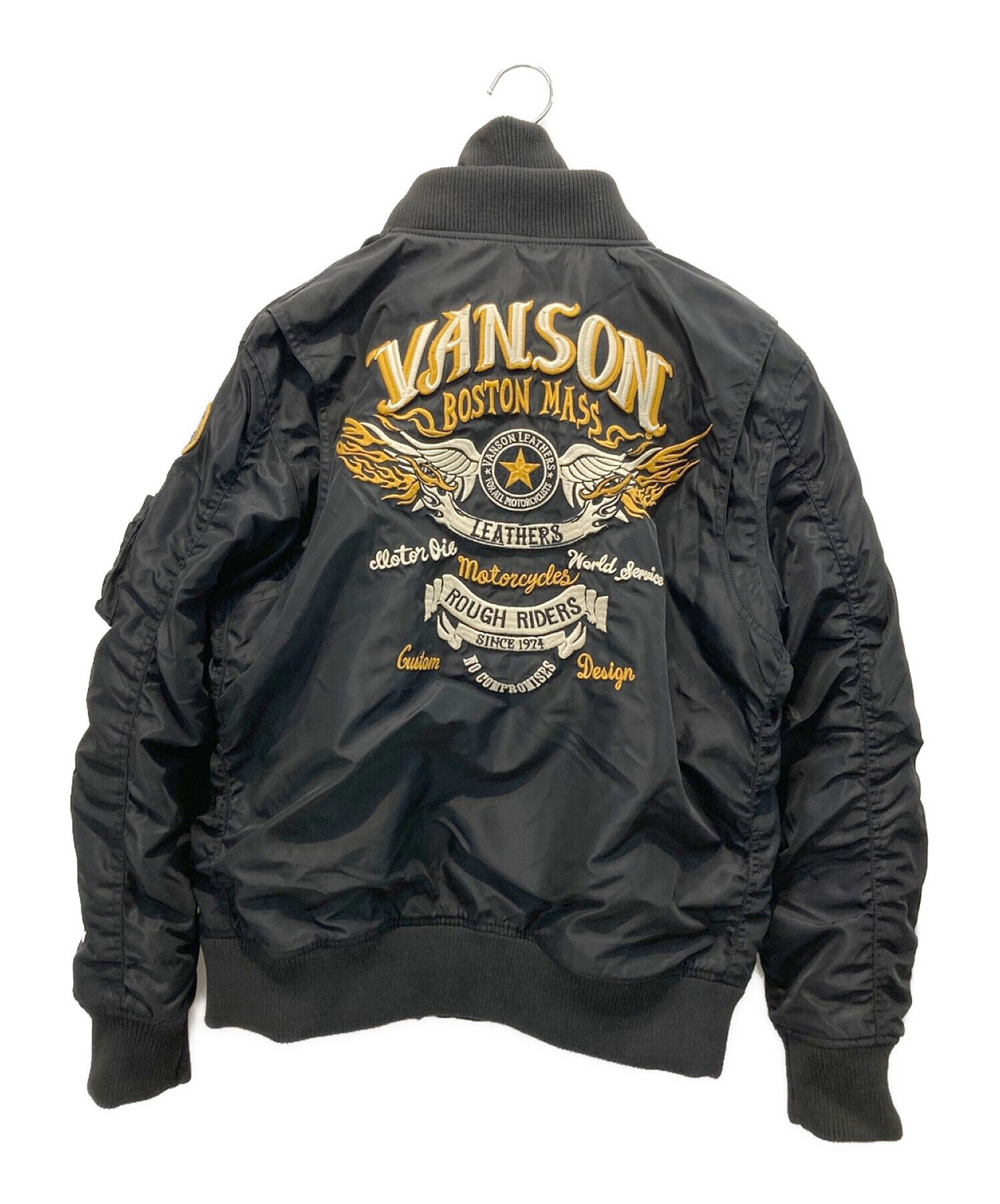 中古】 Vanson 畳み VS21104W MA-1 フライトジャケット 3XL バイク 