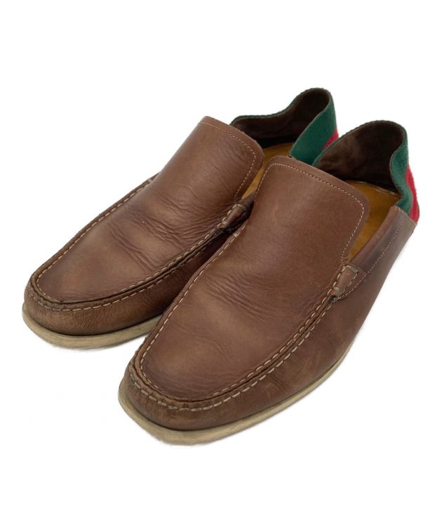 中古・古着通販】GUCCI (グッチ) レザースリッポン ブラウン サイズ:40 