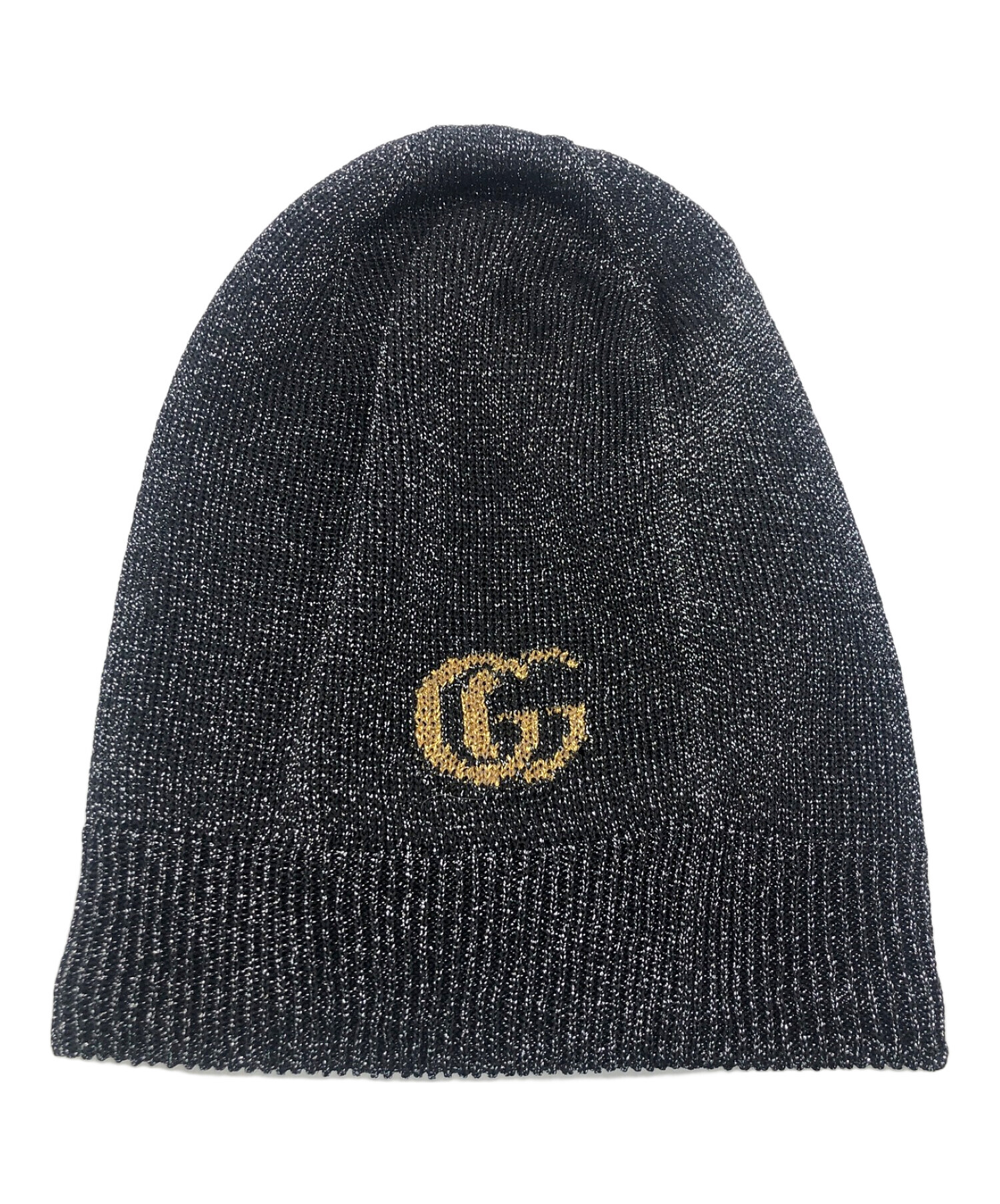 中古・古着通販】GUCCI (グッチ) ラメニットキャップ ブラック 