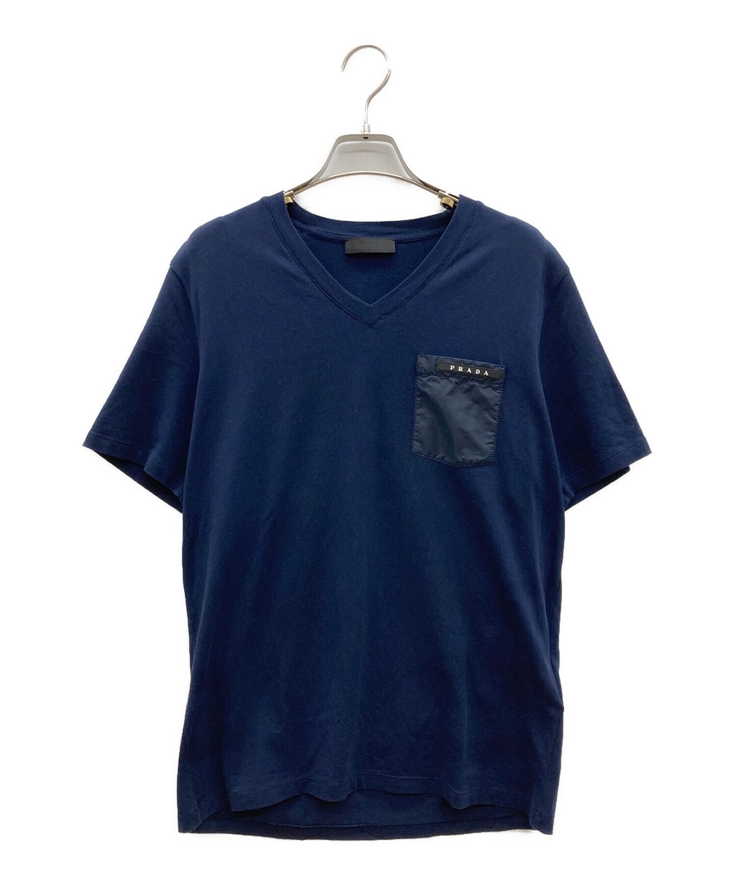 中古・古着通販】PRADA (プラダ) ナイロンポケットTシャツ ネイビー 