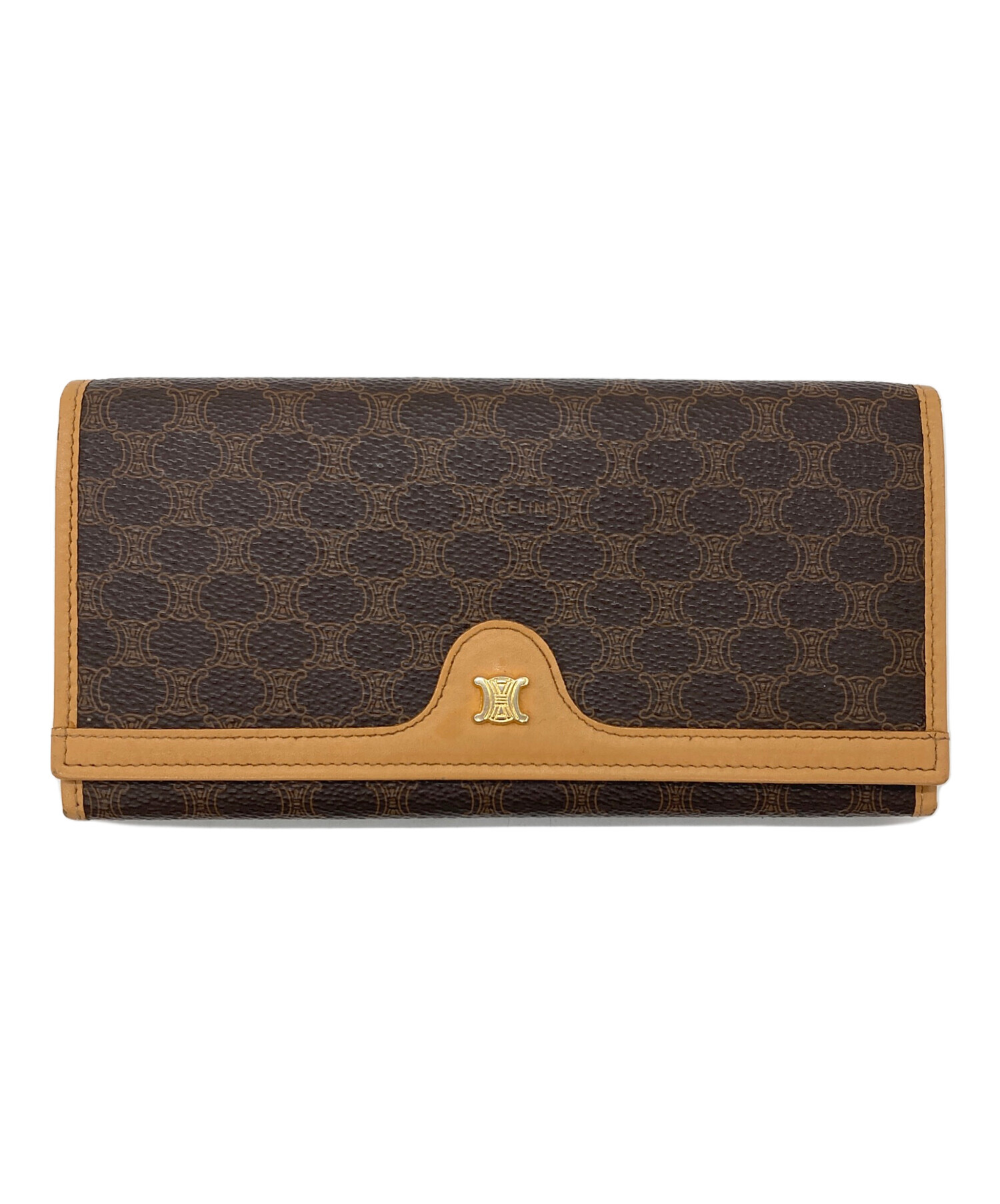 中古・古着通販】CELINE (セリーヌ) マカダム柄長財布 ベージュ 