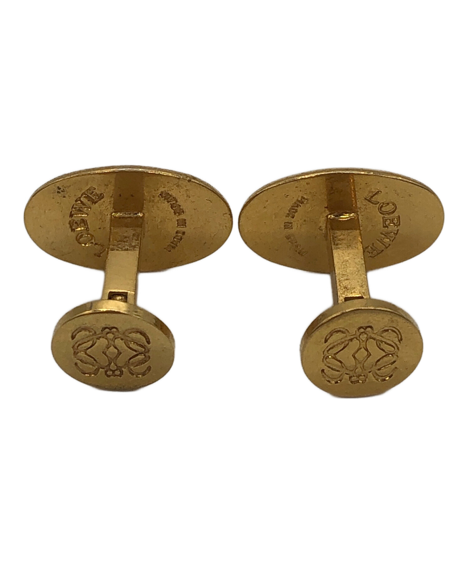 LOEWE カフス ゴールド ロエベ】本物 LOEWE カフス アナグラム
