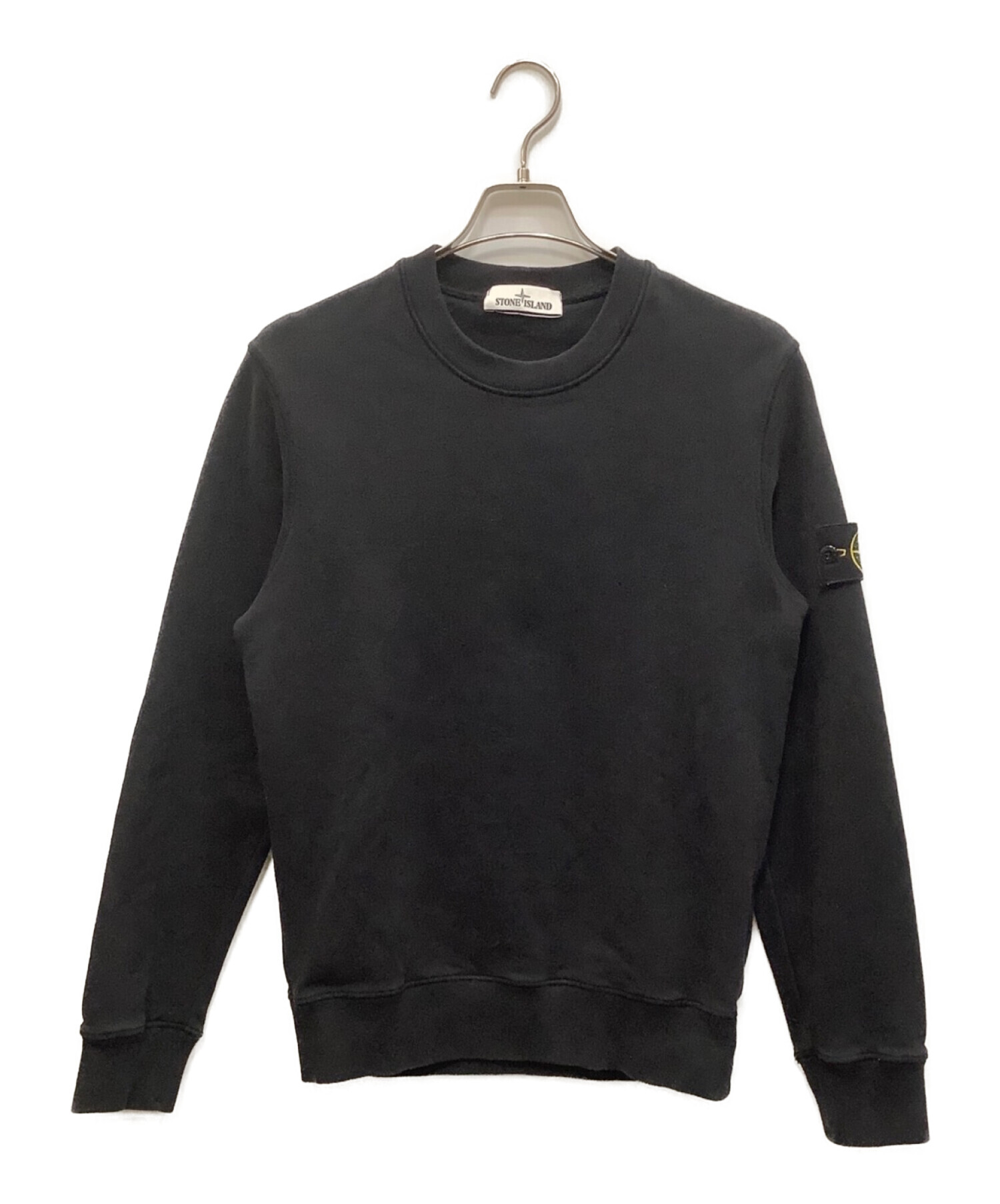 STONE ISLAND コットンクルーネックトレーナーブラックL