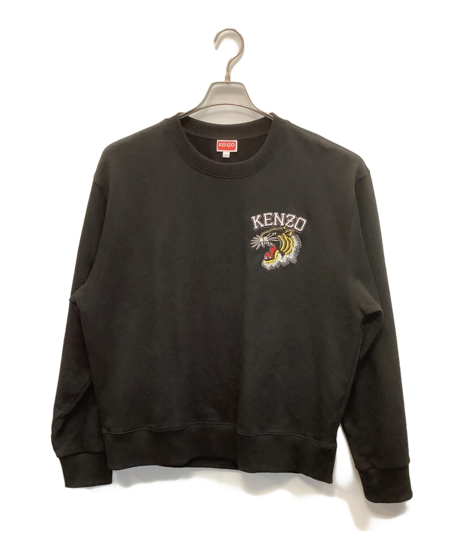 中古・古着通販】KENZO (ケンゾー) 刺繍スウェット ブラック サイズ:L 