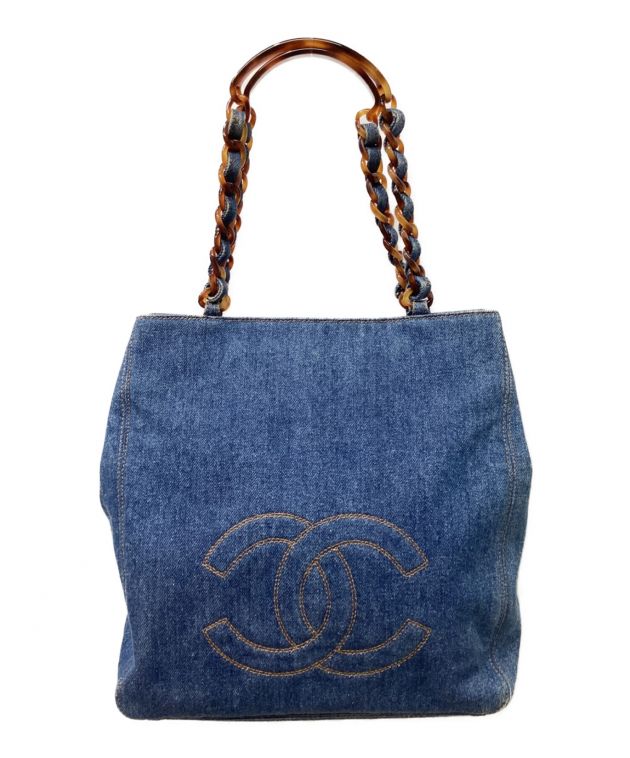 中古・古着通販】CHANEL (シャネル) デニムトートバッグ インディゴ  