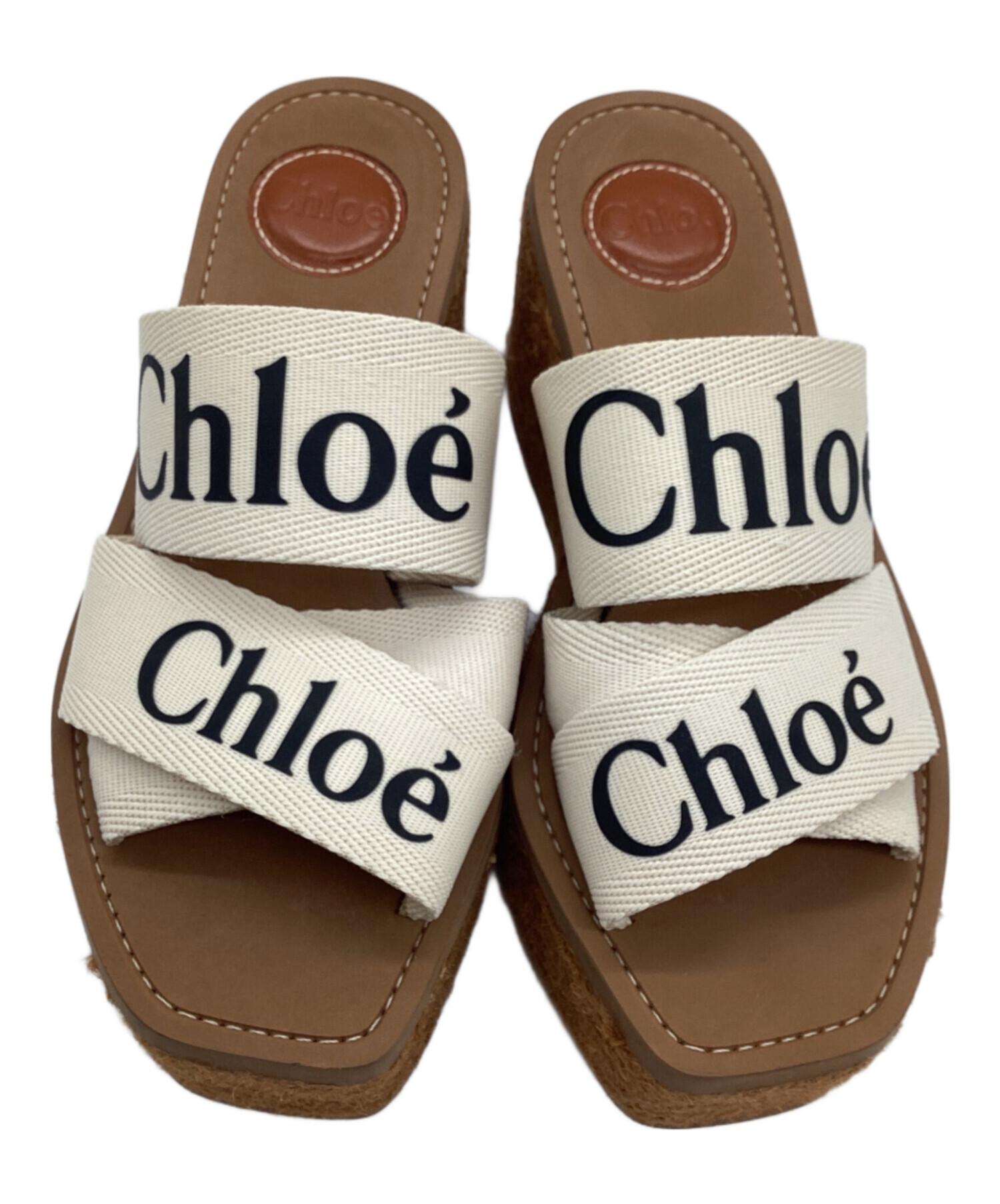 37　Chloeサンダル　36サイズ／23cm 完売前に！36サイズ】CHLOE クロエ ロゴ デニム サンダル (Chloe