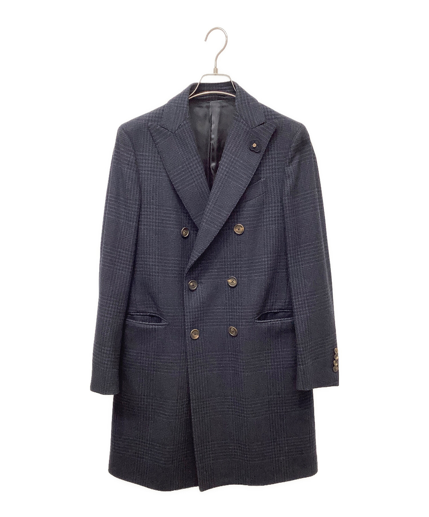 <美品>LARDINI ネイビー ダブル ウール チェスターコート サイズ50 美品>LARDINI ネイビー ウール チェスターコート サイズ52 美品