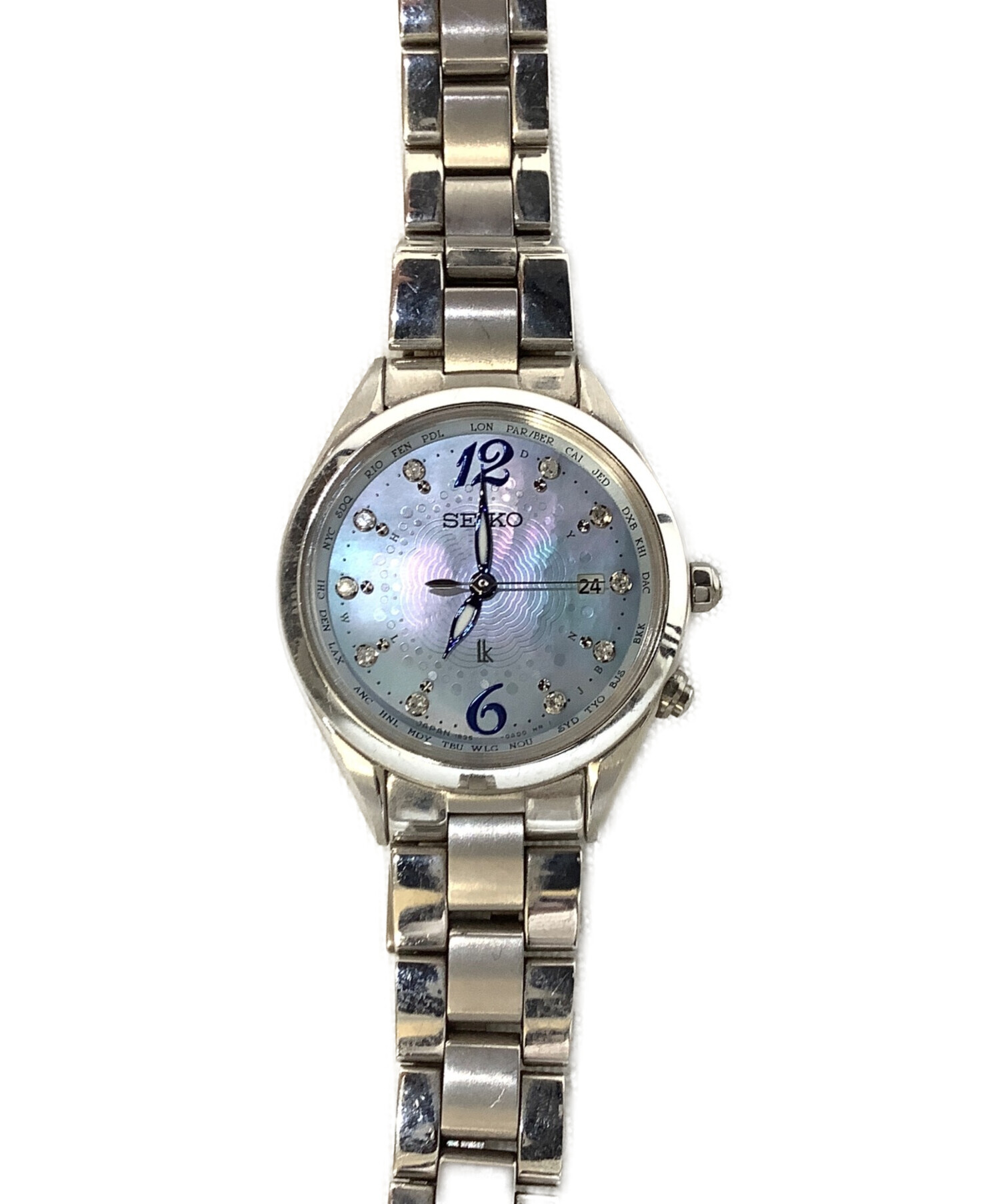 稼働】SEIKO 腕時計 セイコー LUKIA ルキア パープル クオーツ式 稼働