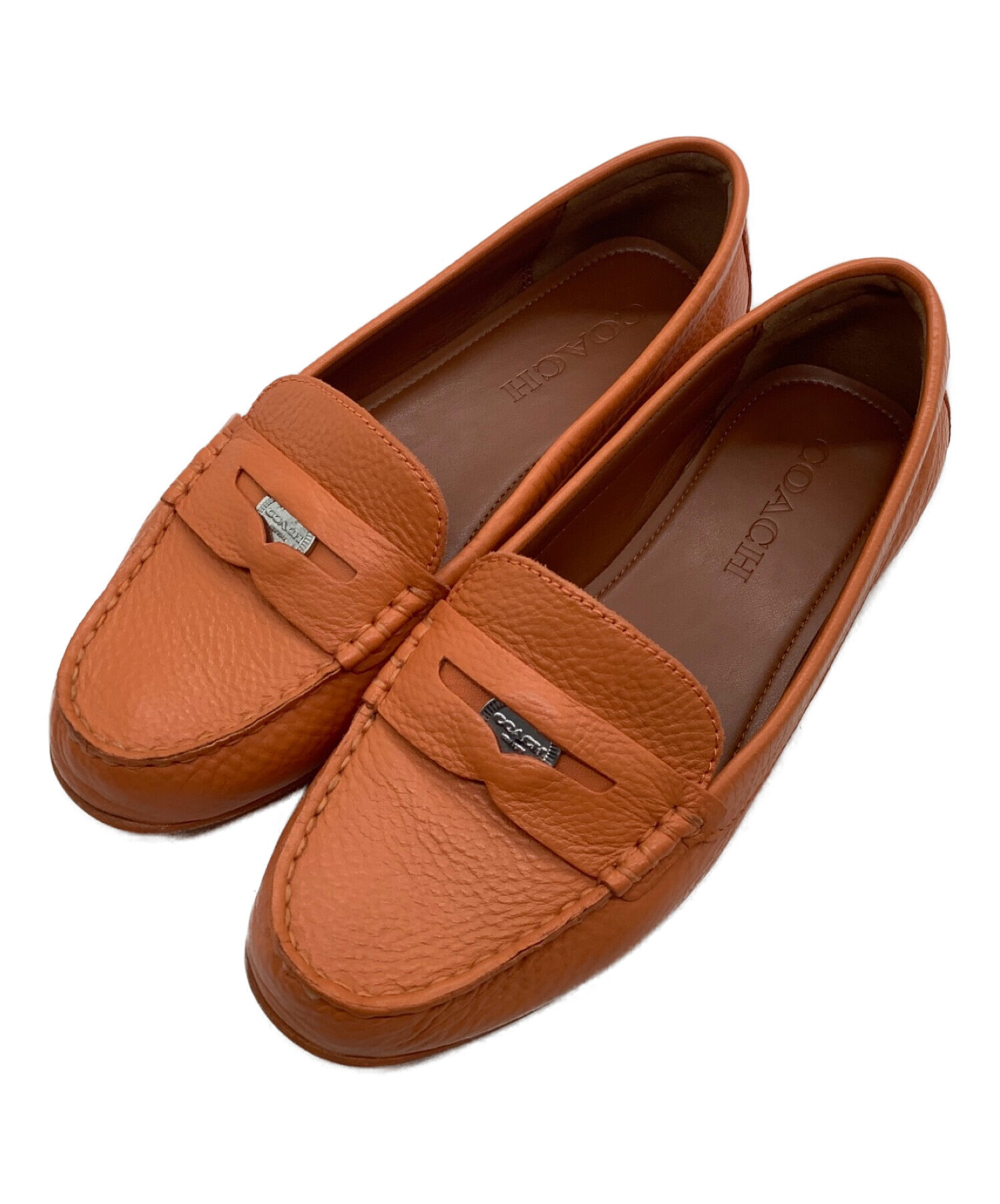 中古・古着通販】COACH (コーチ) コインローファー オレンジ サイズ 