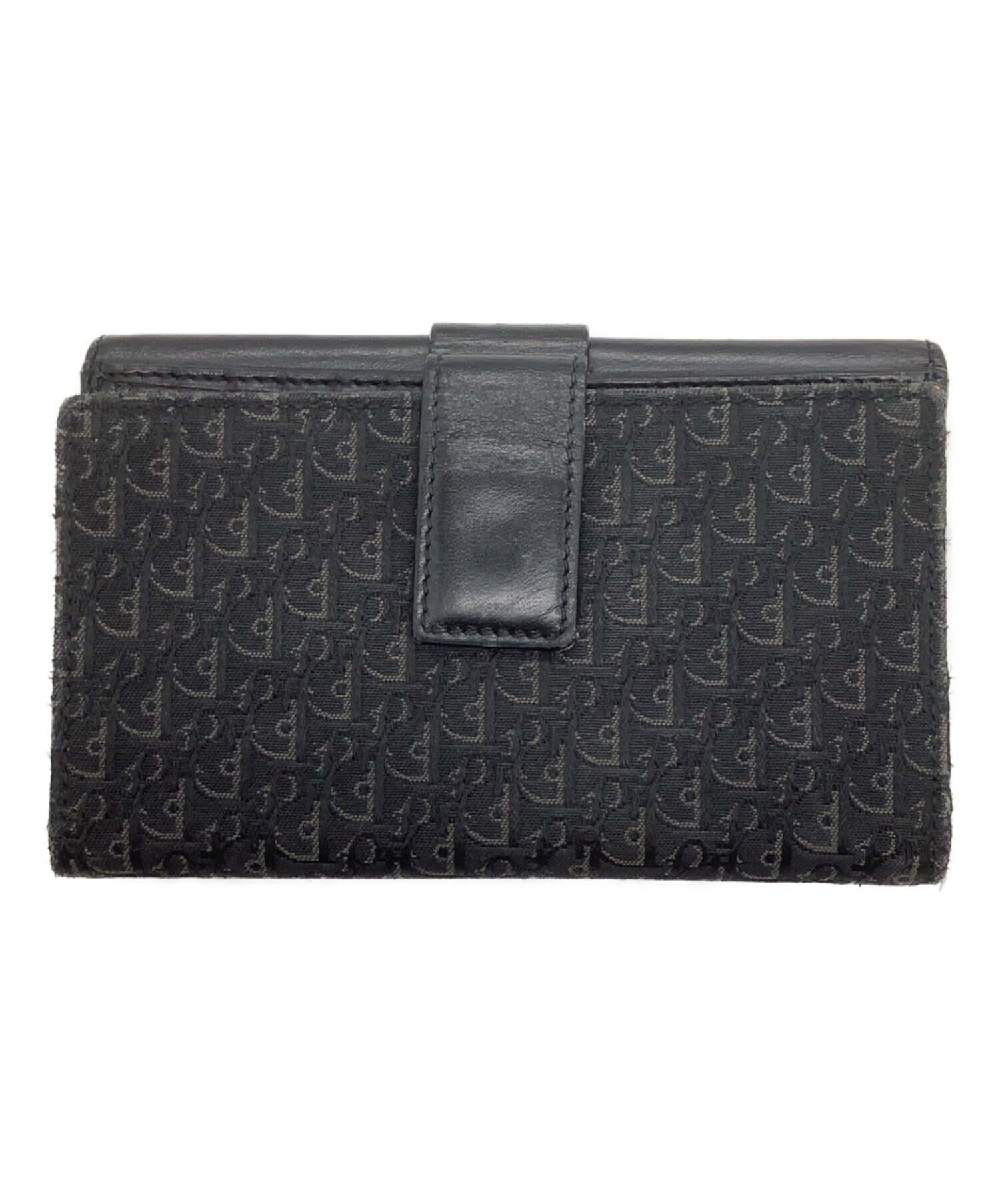 Christian Dior 三つ折り財布 黒/ベージュ Christian Dior 三つ折り