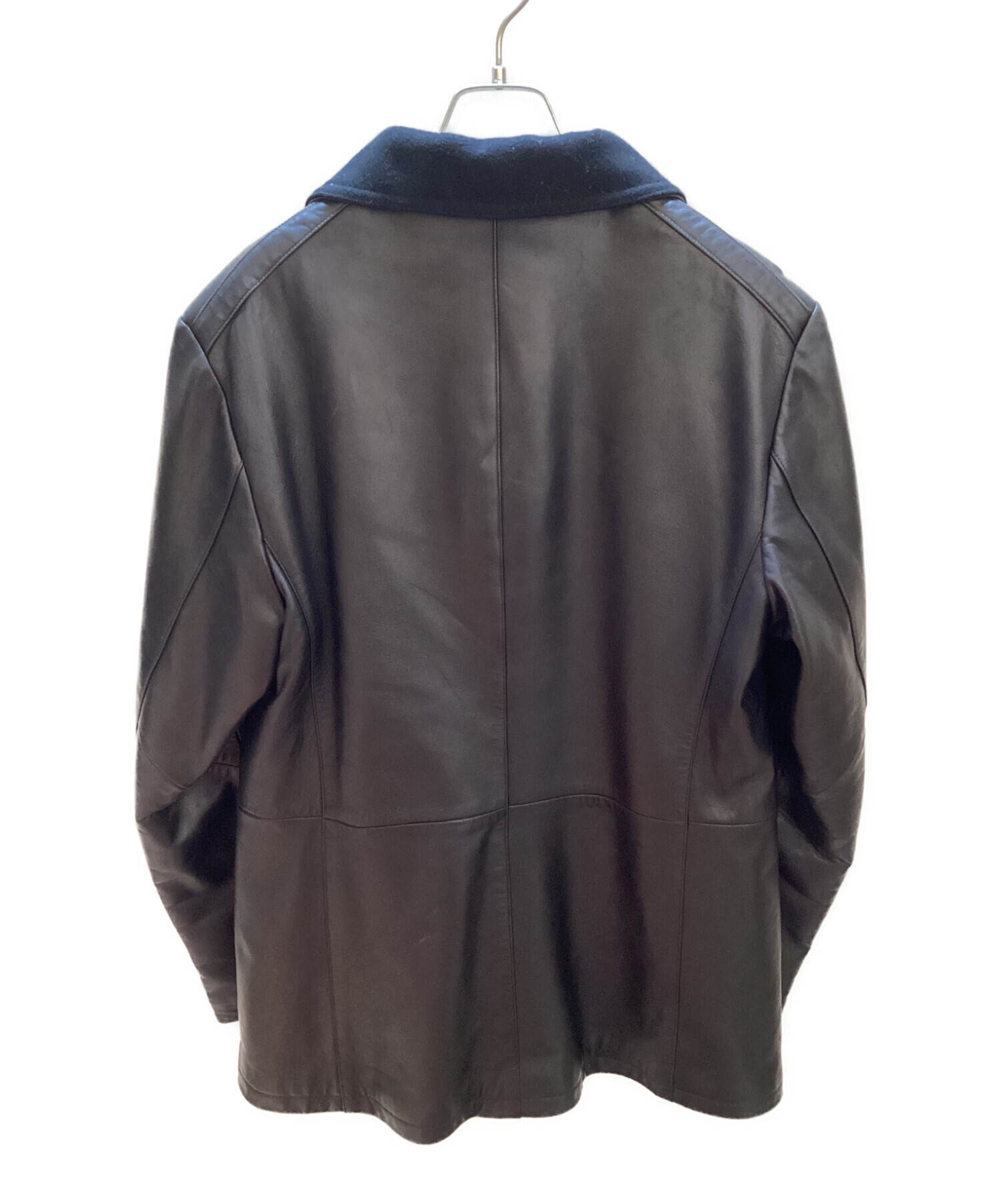 EMPORIO ARMANI (エンポリオアルマーニ) レザージャケット ブラック サイズ:48