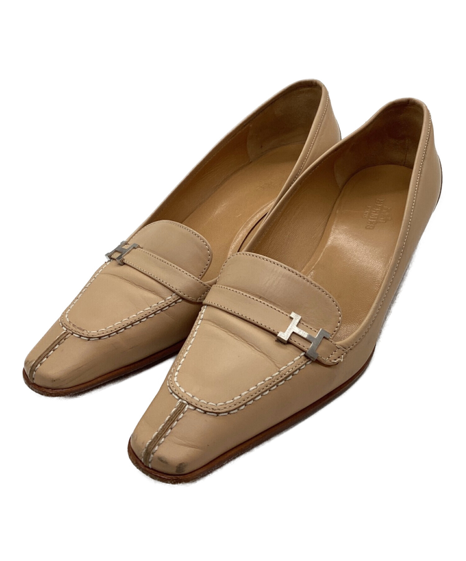 中古・古着通販】HERMES (エルメス) パンプス ベージュ サイズ:36 