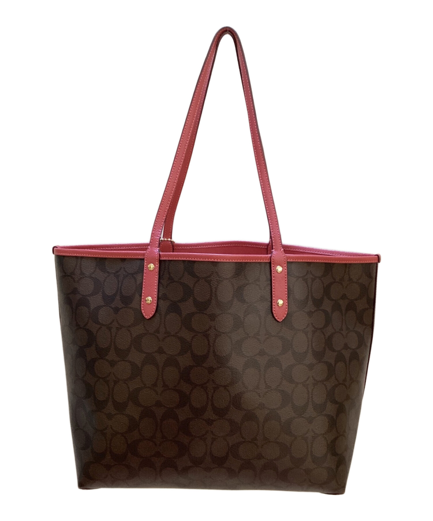 新品 未使用 140 i】 COACH コーチ トート バッグ ピンク ブラウン  