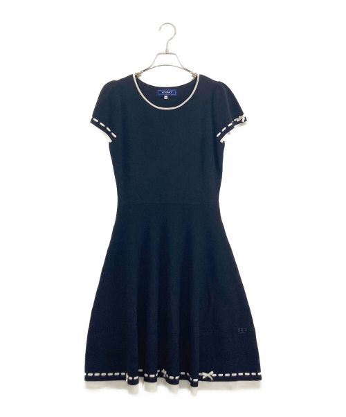 M'S GRACY エムズグレイシー半袖ワンピースブラックリボン付き