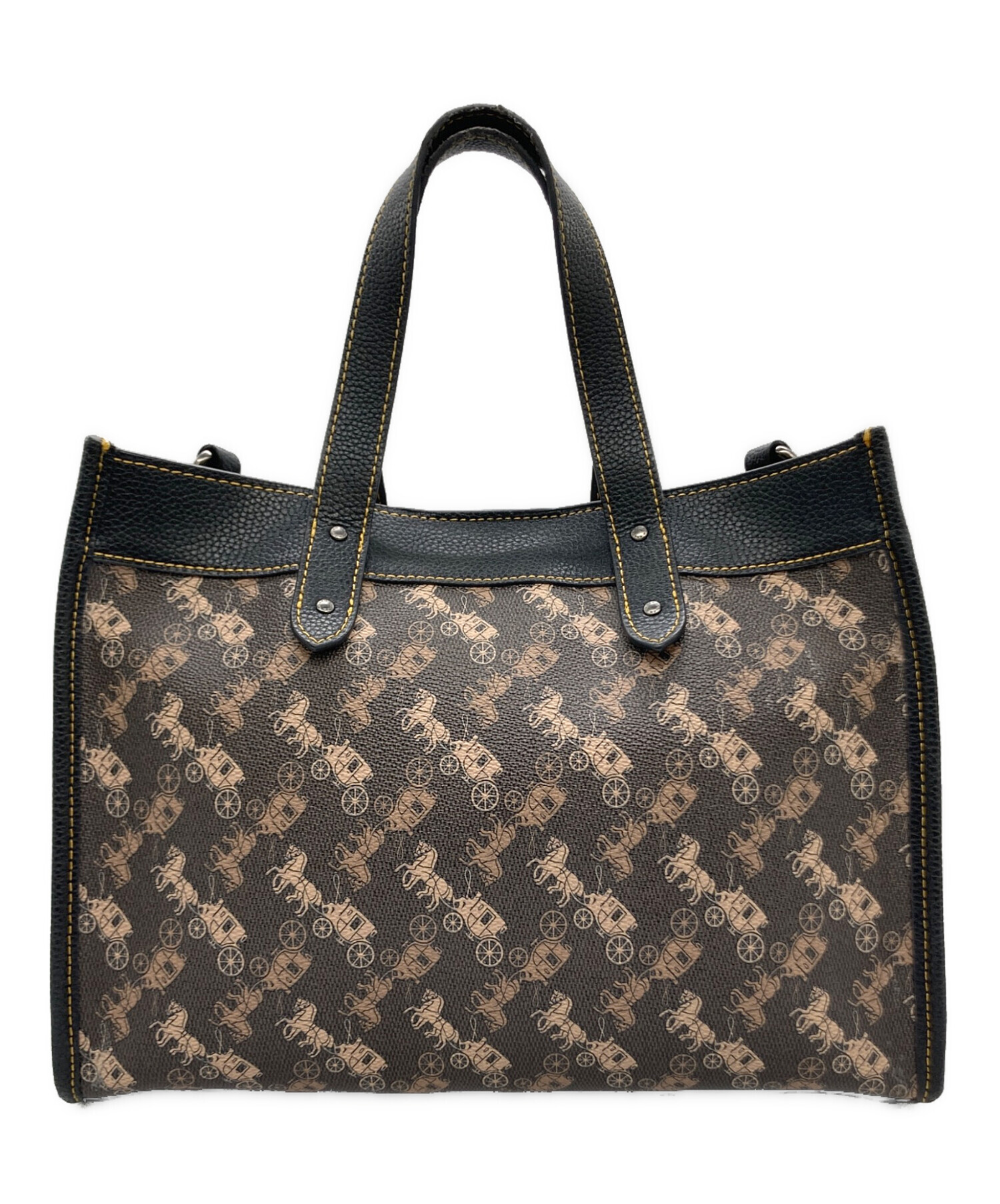 COACH トートバッグ ハンドバッグ ショルダー 馬車 ダークブラウン｜バッグ 