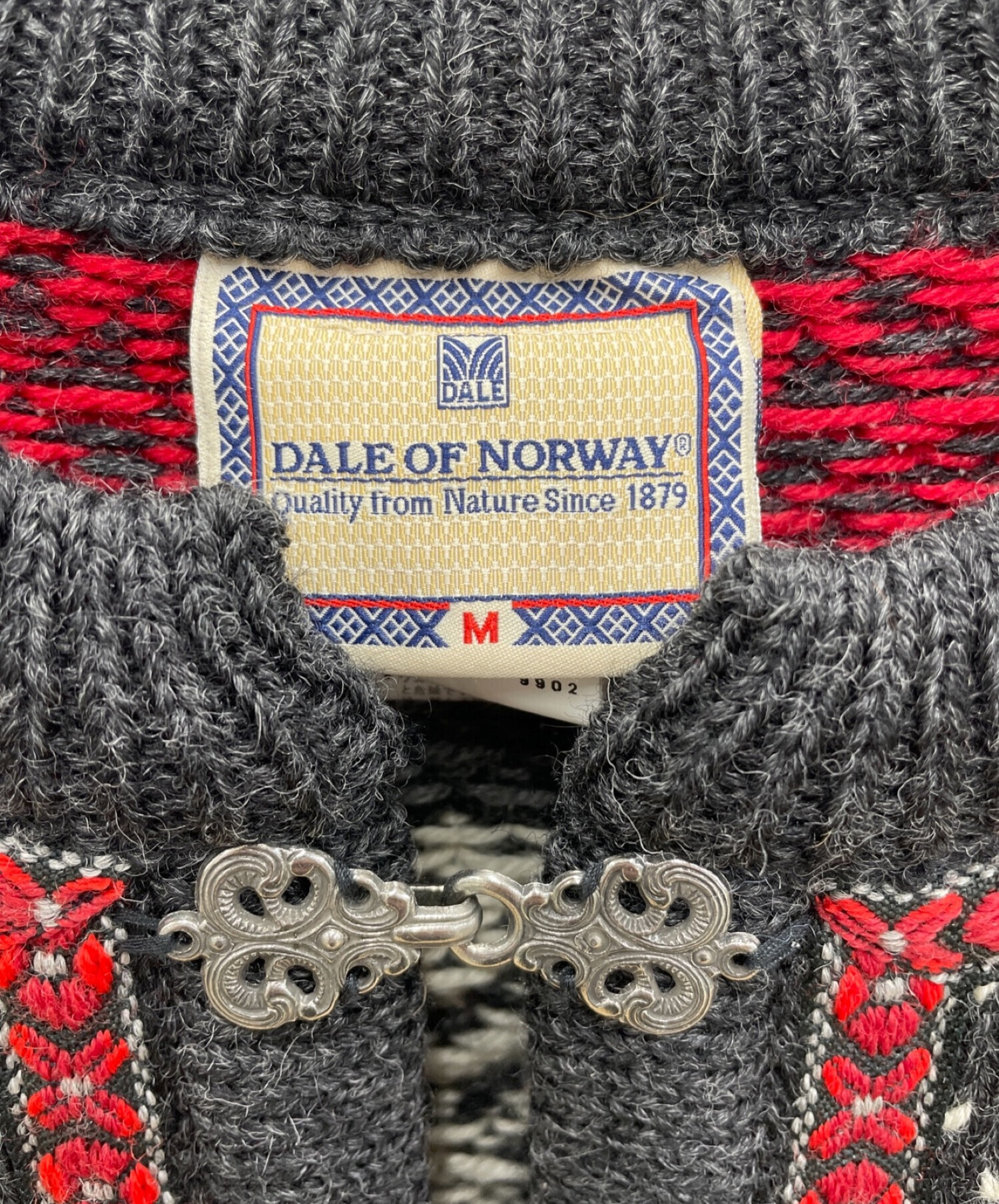DALE OF NORWAY (ダーレ オブ ノルウェイ) メタルフックチロリアンニットカーディガン グレー サイズ:M