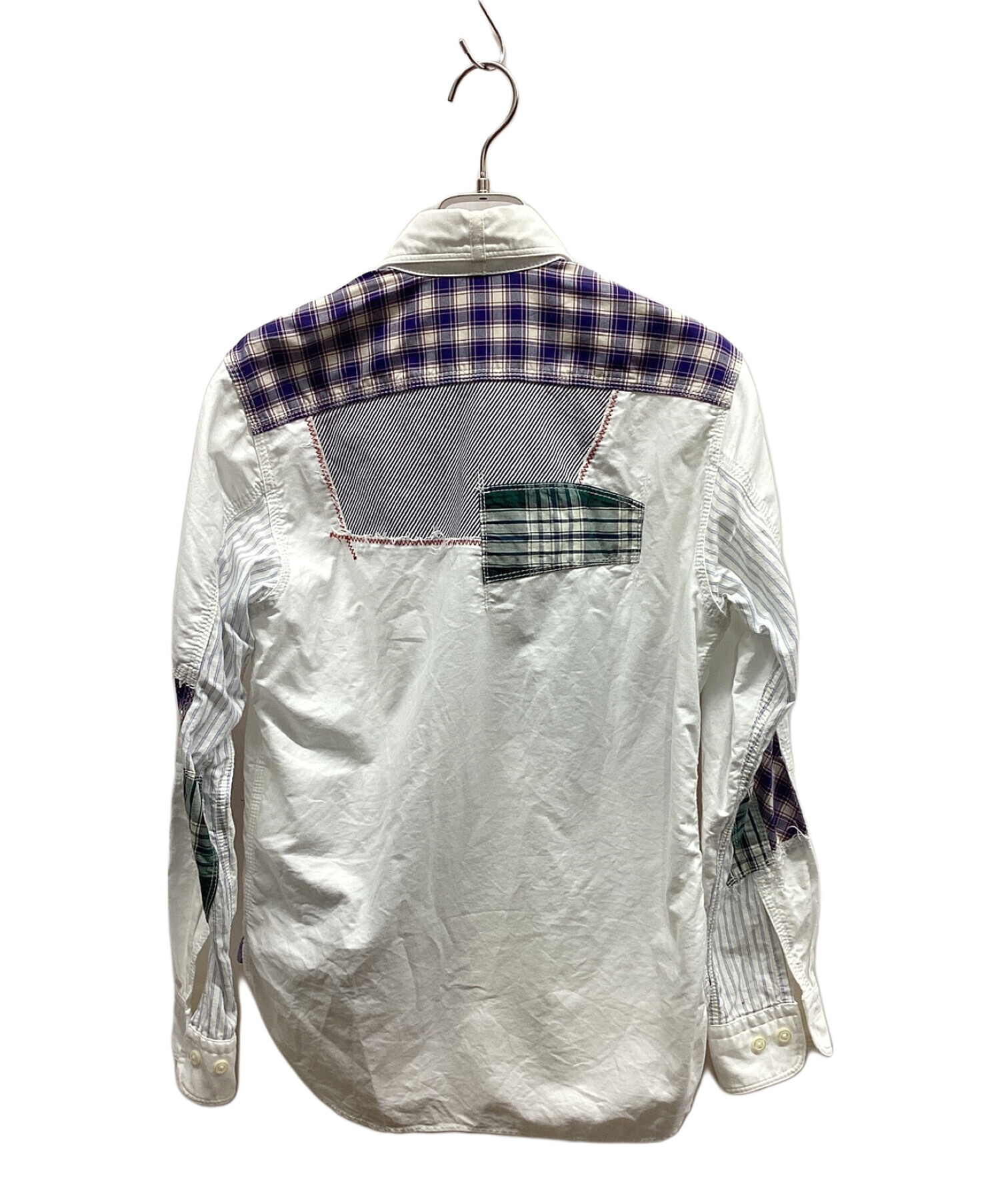 16ss JUNYA WATANABE MANパッチワークストライプ長袖シャツL
