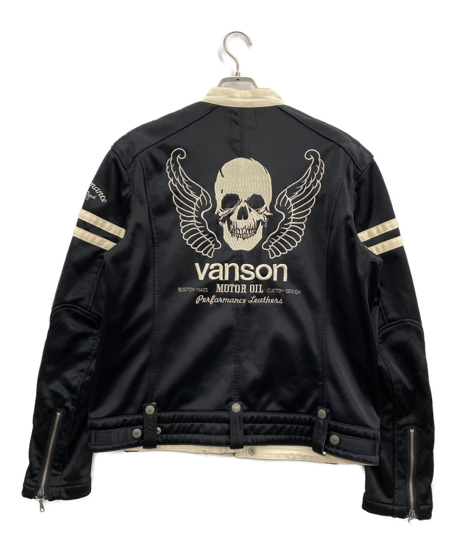 中古・古着通販】VANSON (バンソン) ジップアップジャケット ブラック 