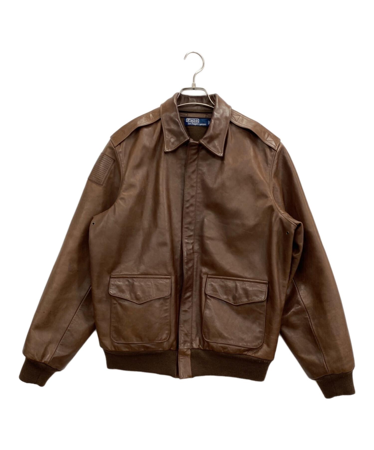 Polo by Ralph Lauren ブラウンレザージャケット M Polo by Ralph Lauren レザージャケット Mサイズ ブラウン