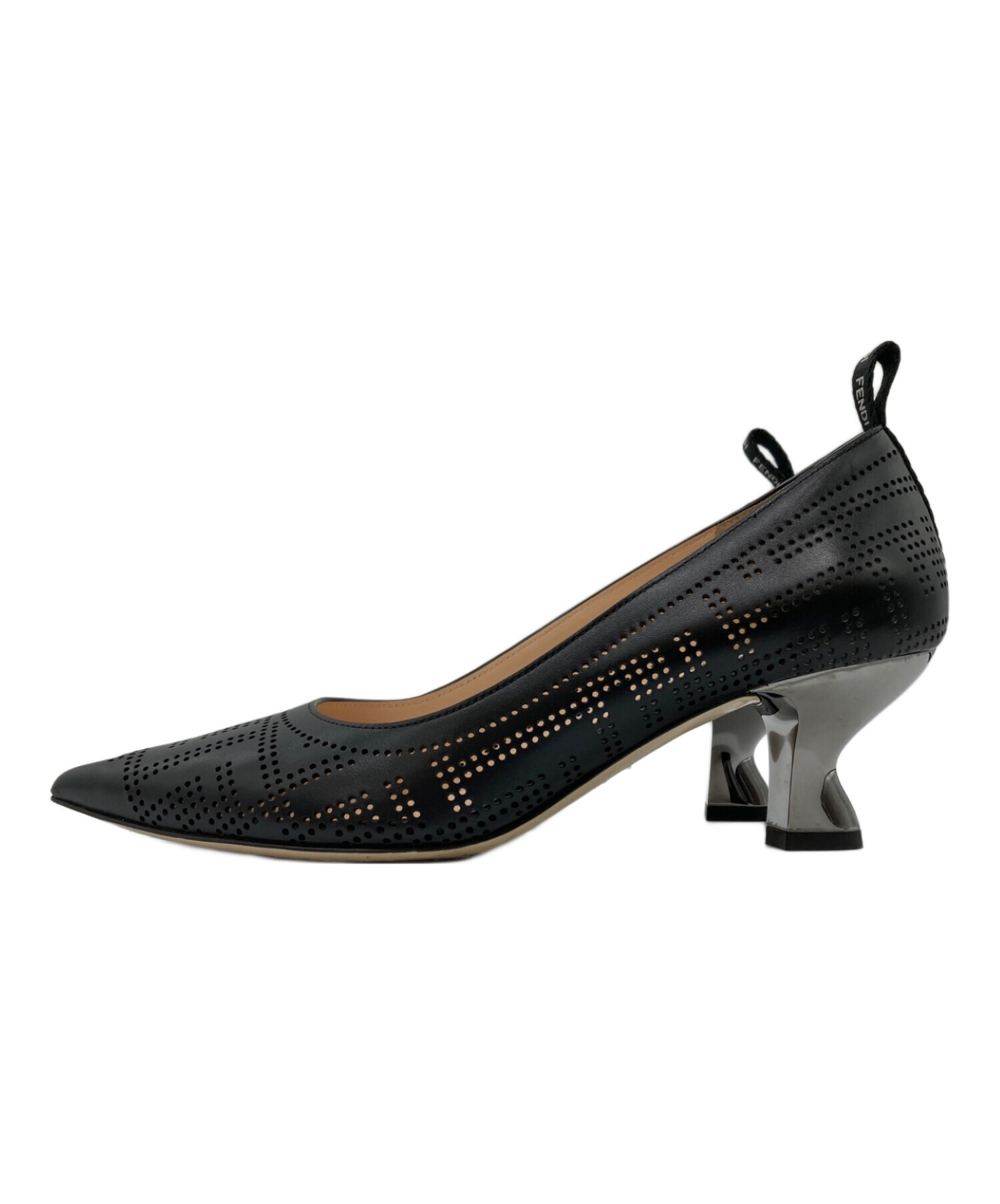 中古・古着通販】FENDI (フェンディ) パンチングパンプス ブラック 