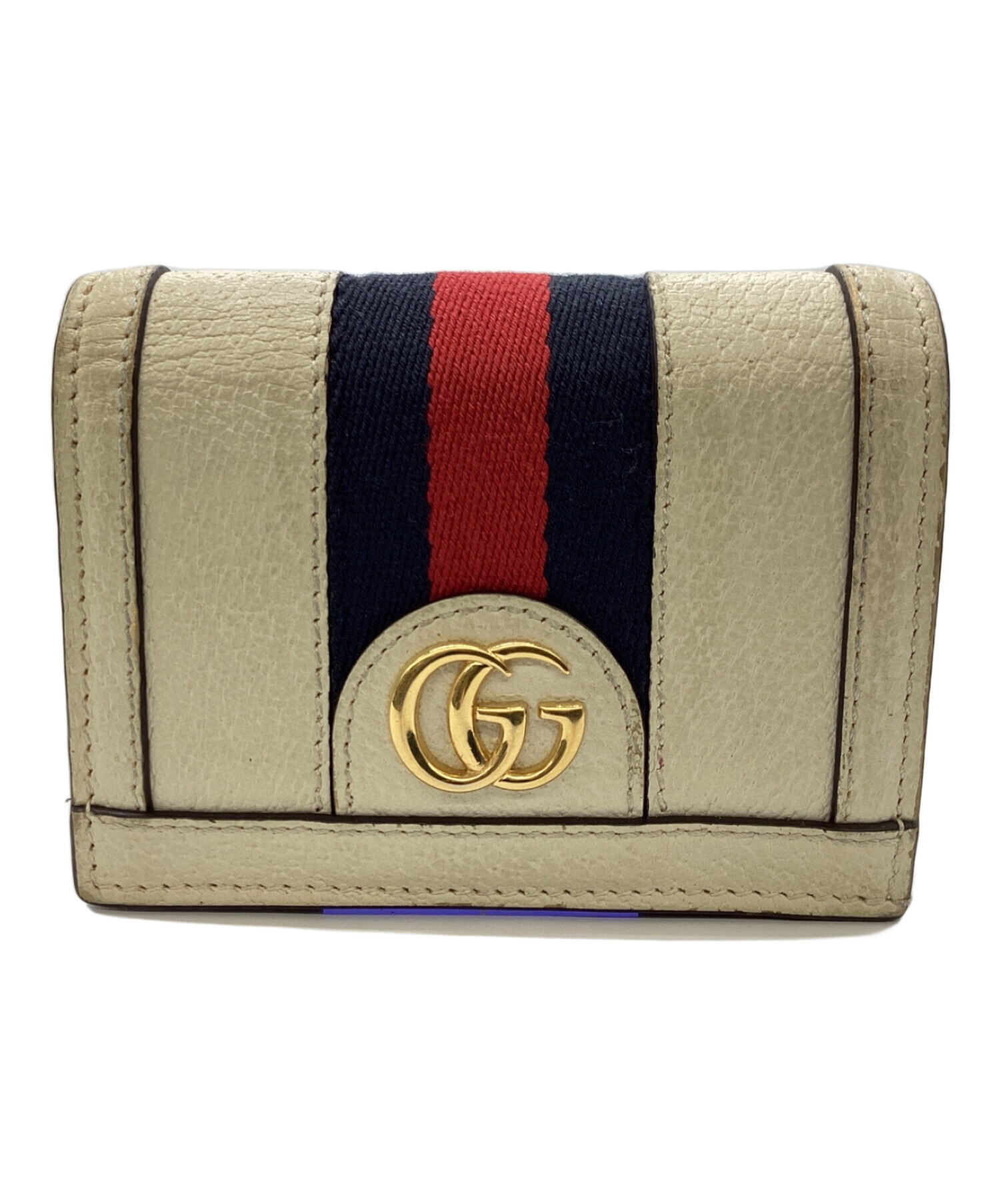 中古・古着通販】GUCCI (グッチ) 2つ折り財布 アイボリー｜ブランド 