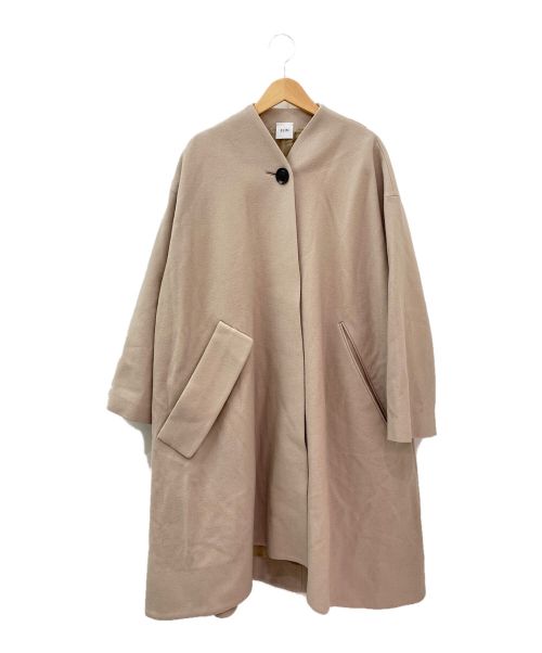 ELIN エリン 日本製 Wool-blend asymmetry coat ウールブレンド アシンメトリーコート 11705-33-0603 36 MD BROWN ノーカラー アウター【ELIN】