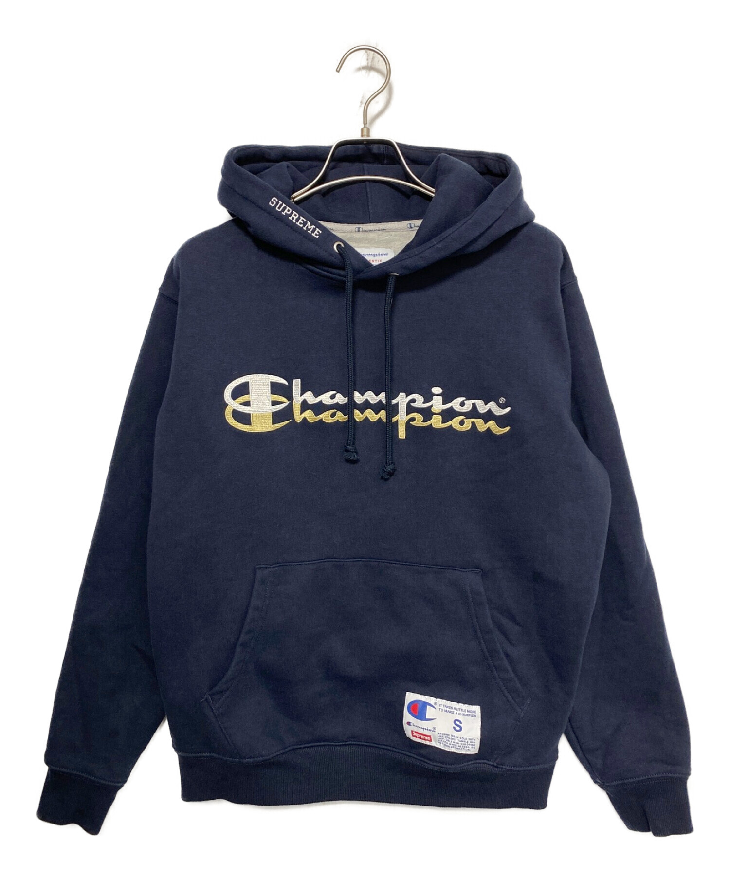 (M)Supreme Champion Hooded Sweatshirt紺