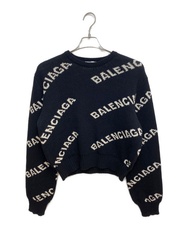 中古・古着通販】BALENCIAGA (バレンシアガ) ロゴニット ブラック 