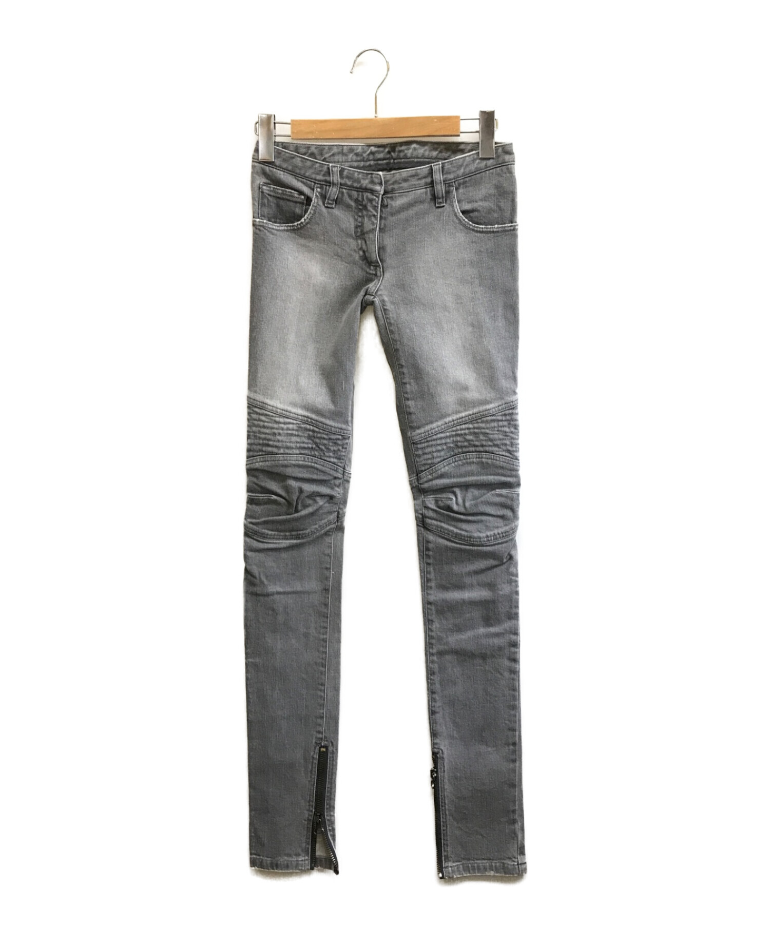 中古・古着通販】BALMAIN (バルマン) バイカーデニムパンツ グレー  