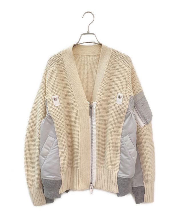 中古・古着通販】sacai (サカイ) ニットドッキングボンバーブルゾン 
