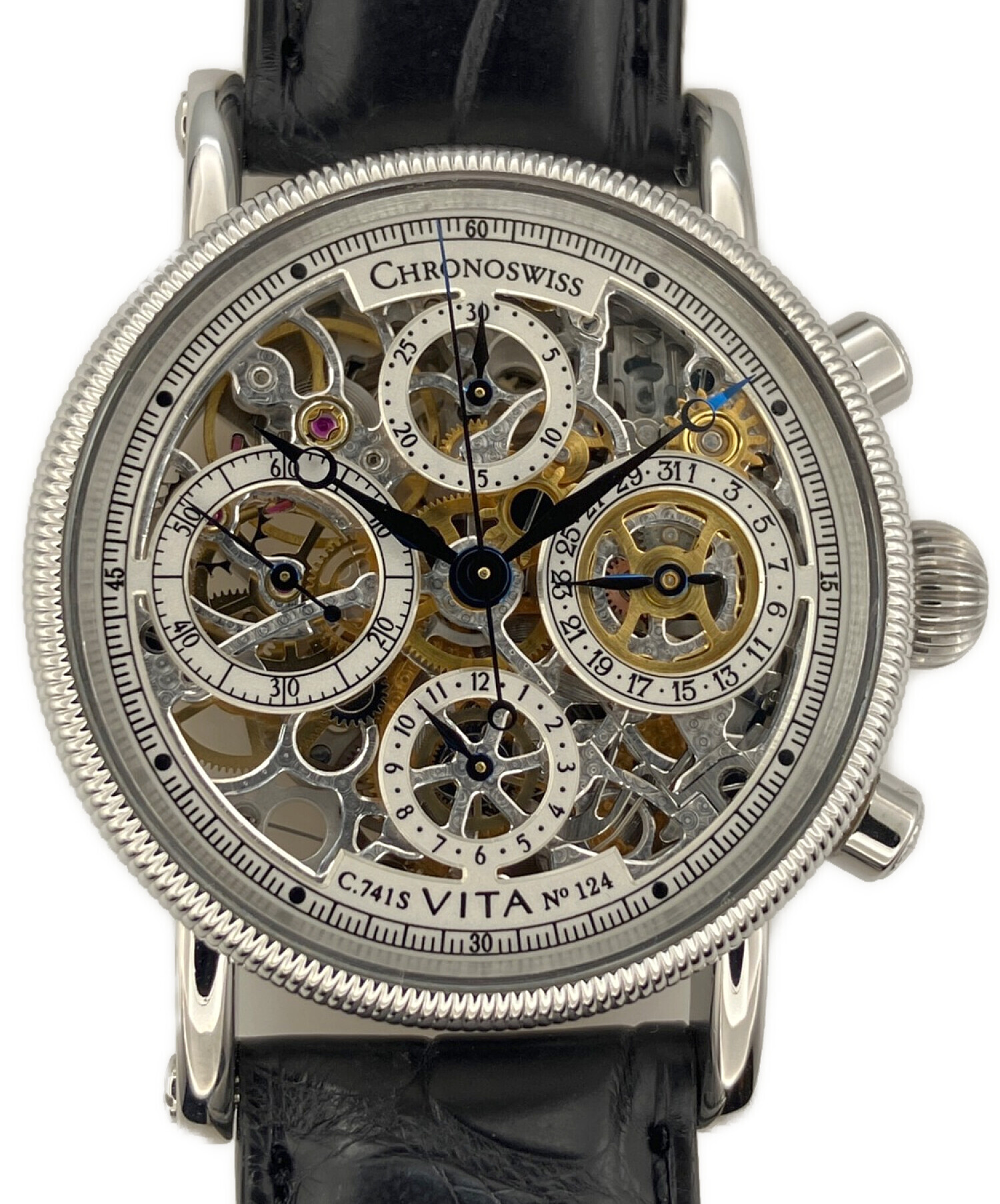 クロノスイス CHRONOSWISS オーパスクロノ 自動巻き  CH7523 ステンレススチール×レザー 自動巻き メンズ 腕時計