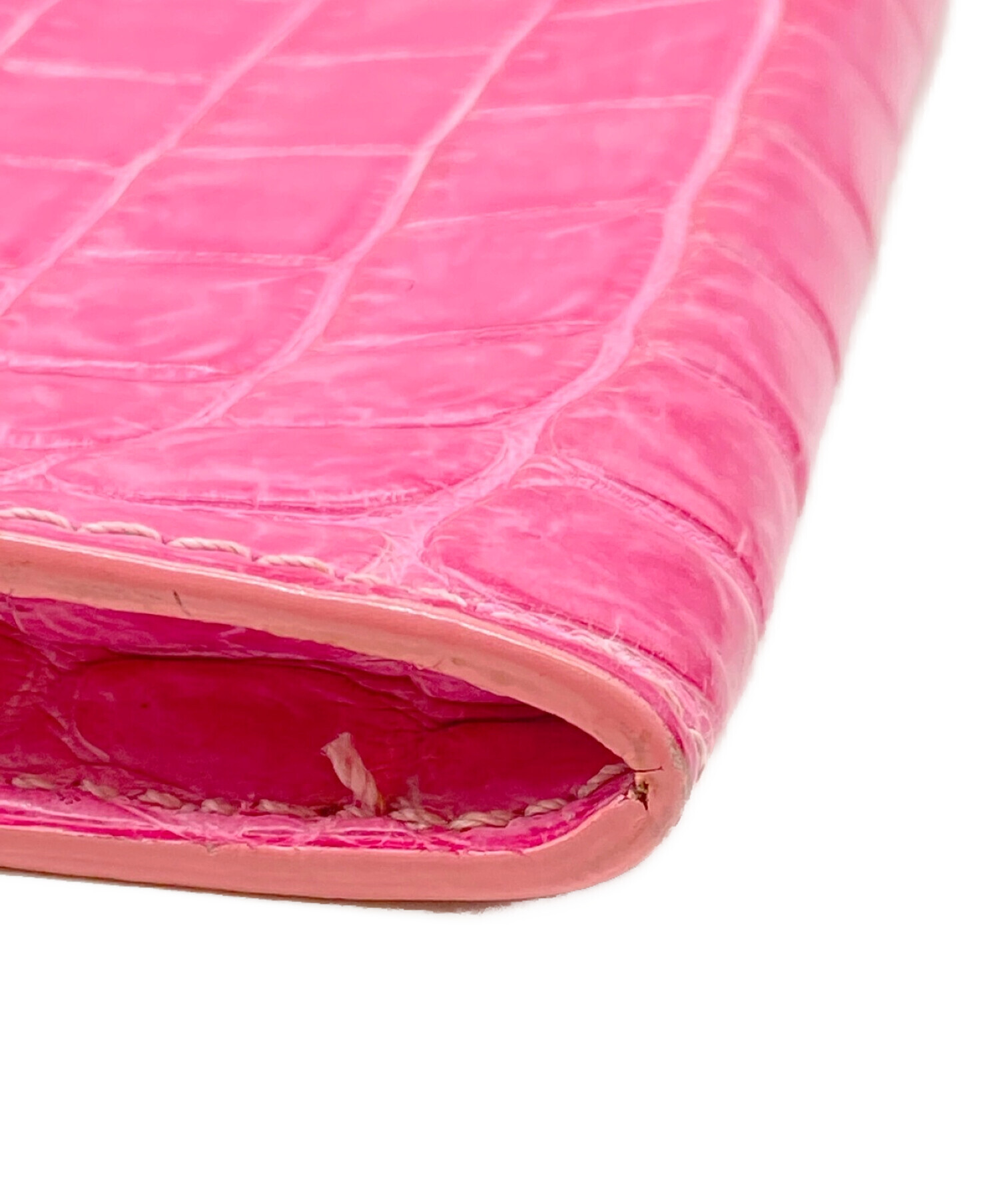 lucien pellat-finet (ルシアン・ペラフィネ) クロコクラッチバッグ ピンク サイズ:-