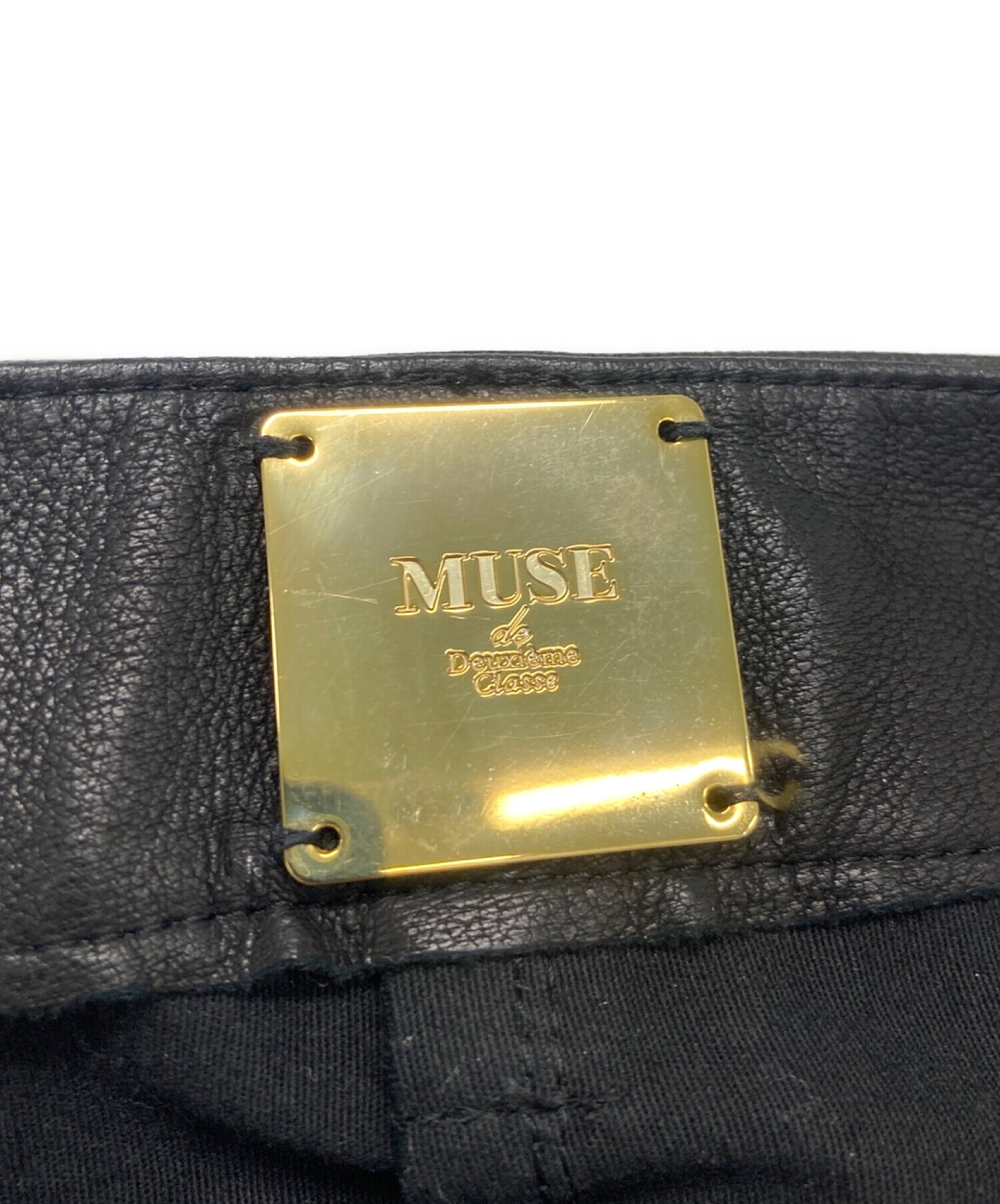 MUSE de Deuxieme Classe (ミューズ ドゥーズィエム クラス) レザースカート ブラック サイズ:36