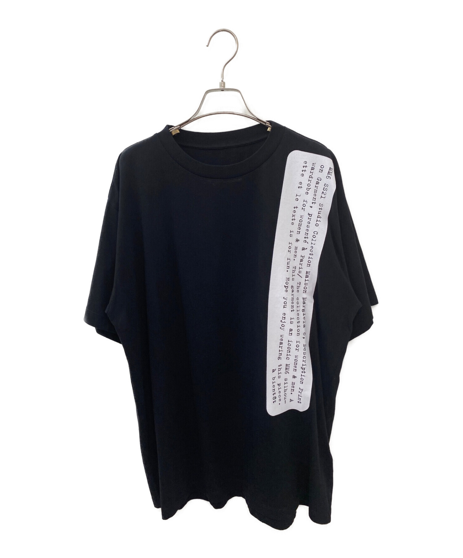 MM6 Maison Margiela (エムエムシックス メゾンマルジェラ) オーバーサイズTシャツ ブラック サイズ:S