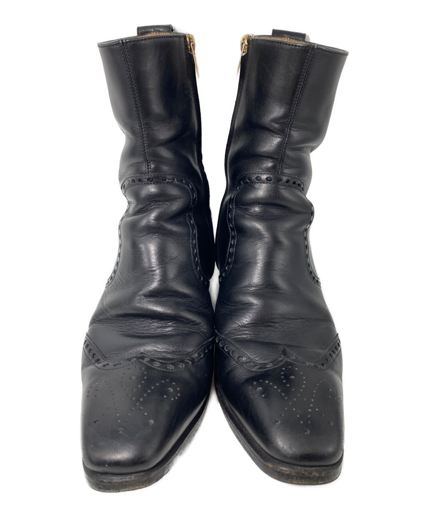 Yves Saint Laurent (イヴサンローラン) ウィングチップブーツ ブラック サイズ:40 1/2