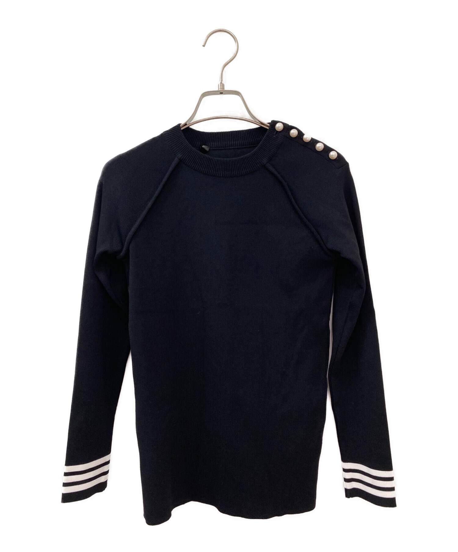 ☆新品未使用☆ボーダーズアットバルコニー パールトップス BORDERS at BALCONY/ボーダーズアットバルコニー】PEARL TOP/パール