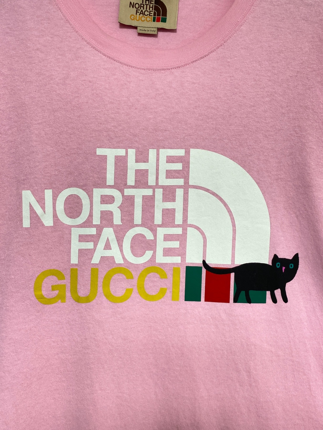 GUCCI グッチ THE NORTH FACE ザ ノース フェイス プリントTシャツ ピンク サイズ:XL