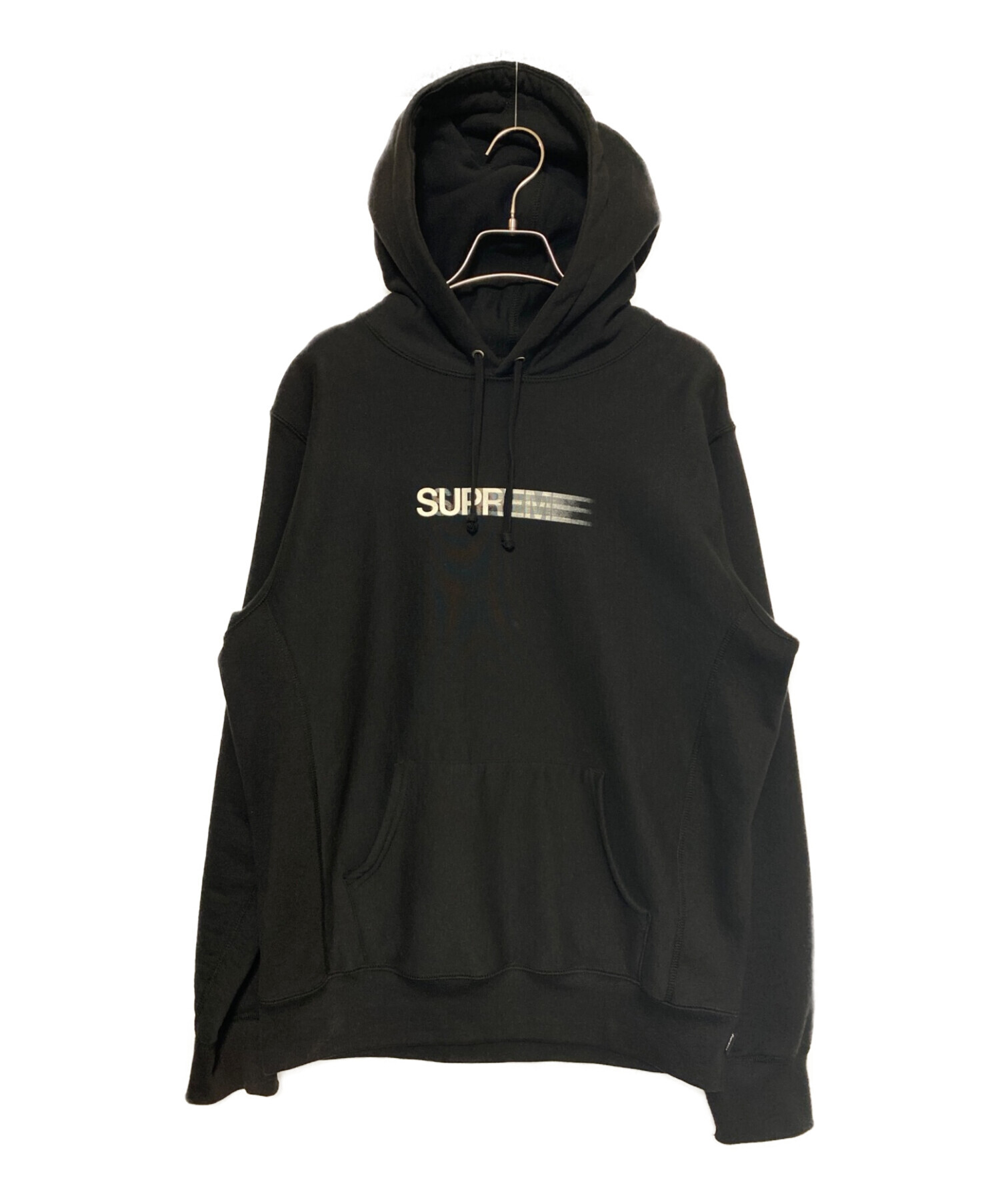 black M supreme motion logo hooded