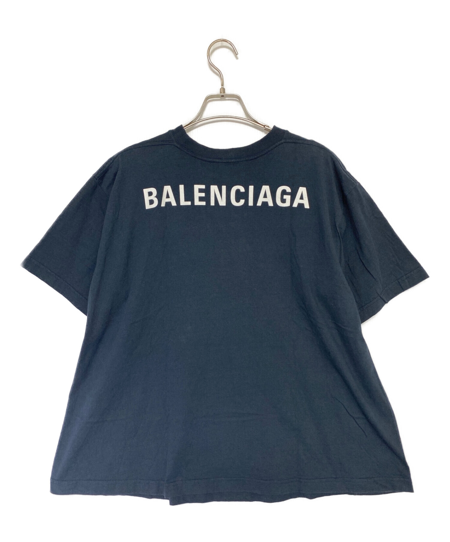 BALENCIAGA (バレンシアガ) バックロゴTシャツ ネイビー サイズ:S